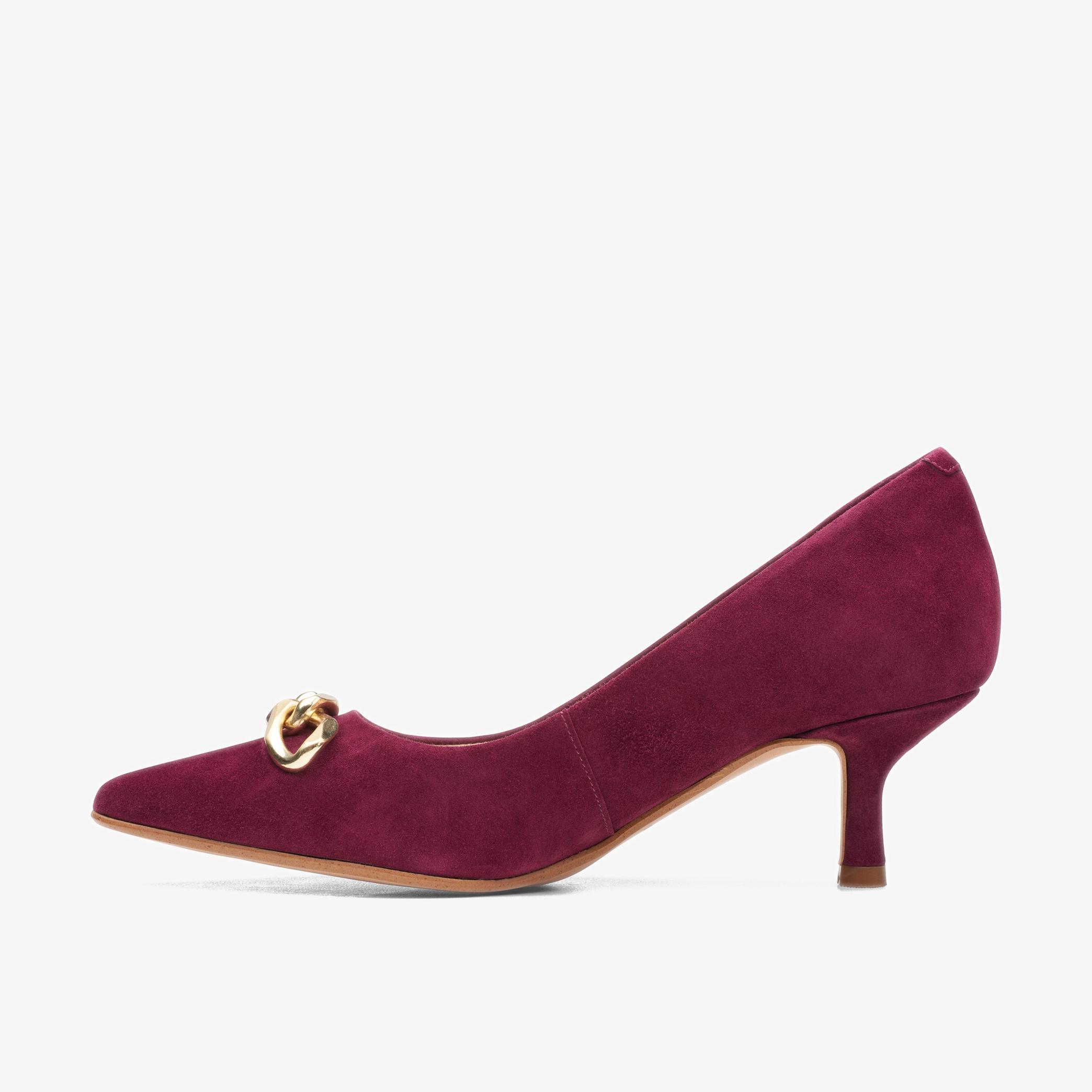 Violet55 Trim Merlot Suede Court Shoes, view 2 of 6