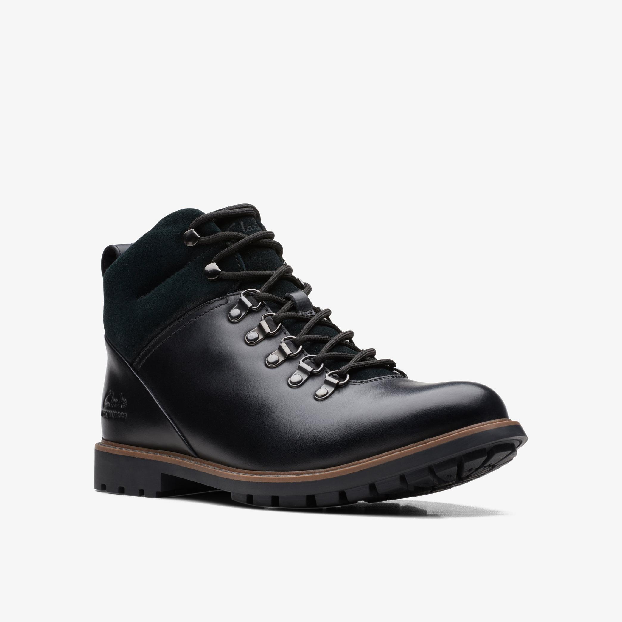 Westcombe Hi Waterproof Black Warmlined Leather Ankle Boots, view 3 of 6