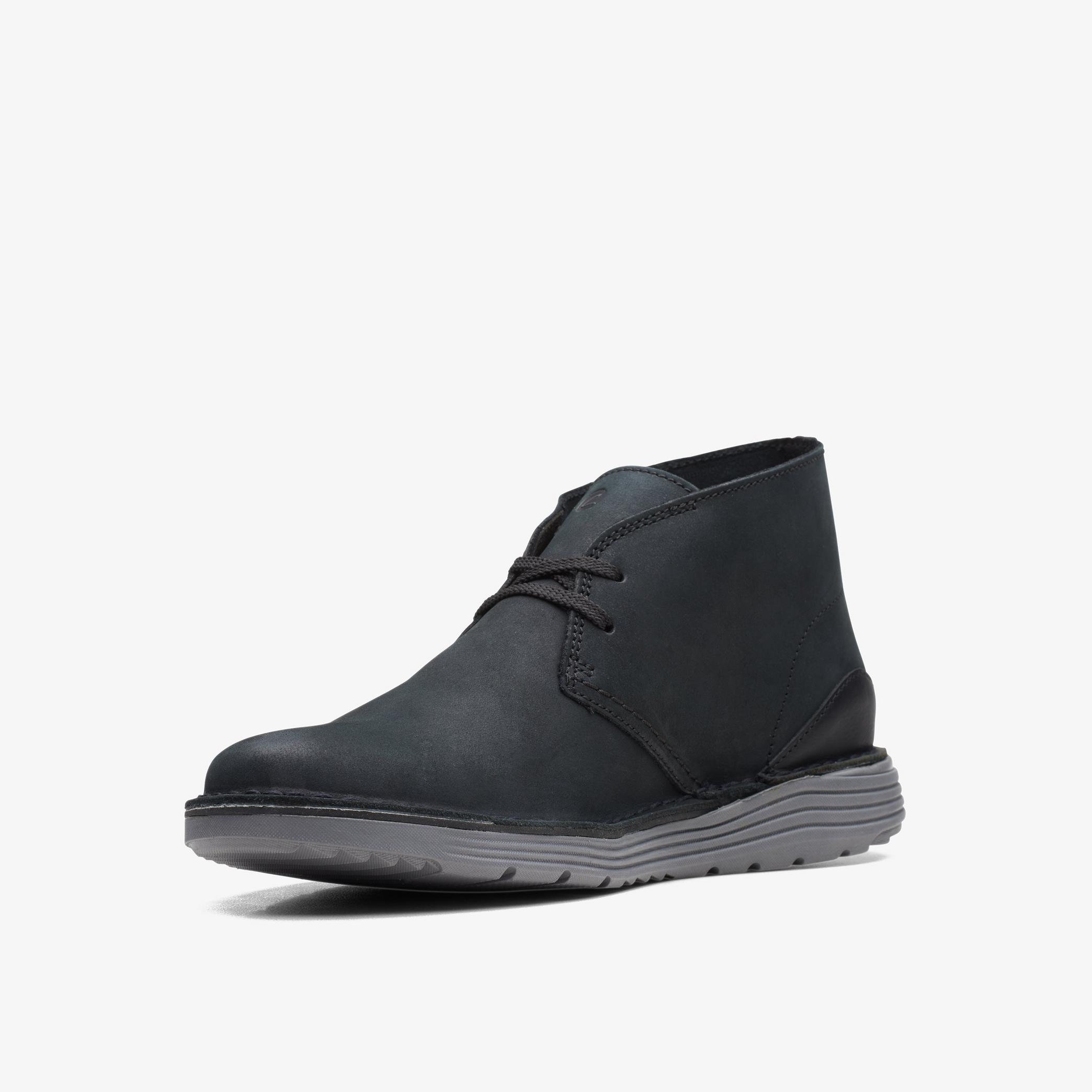 Brahnz Mid Black Nubuck Ankle Boots, view 4 of 6