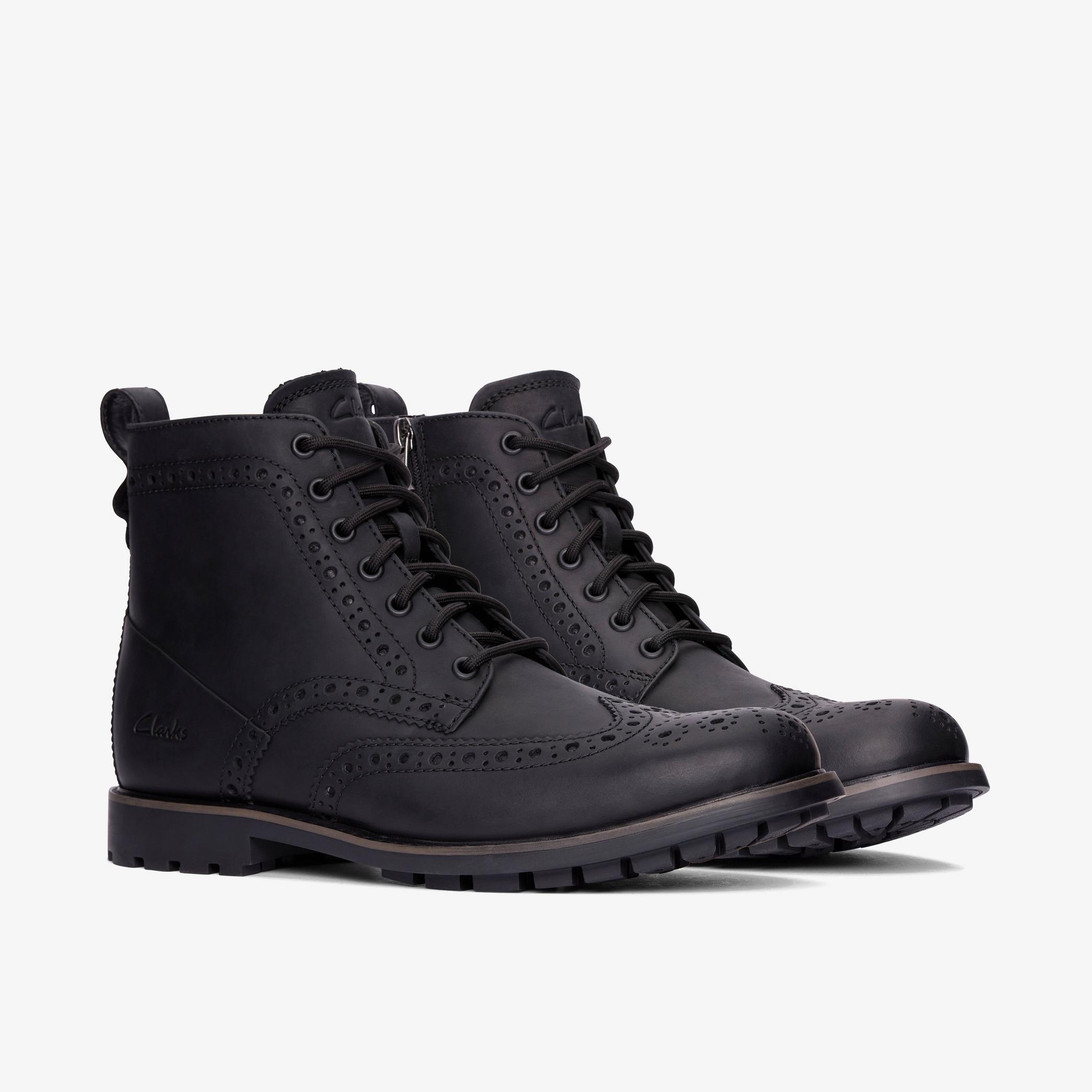 Westcombe Limit Black Warmlined Leather Ankle Boots, view 4 of 6
