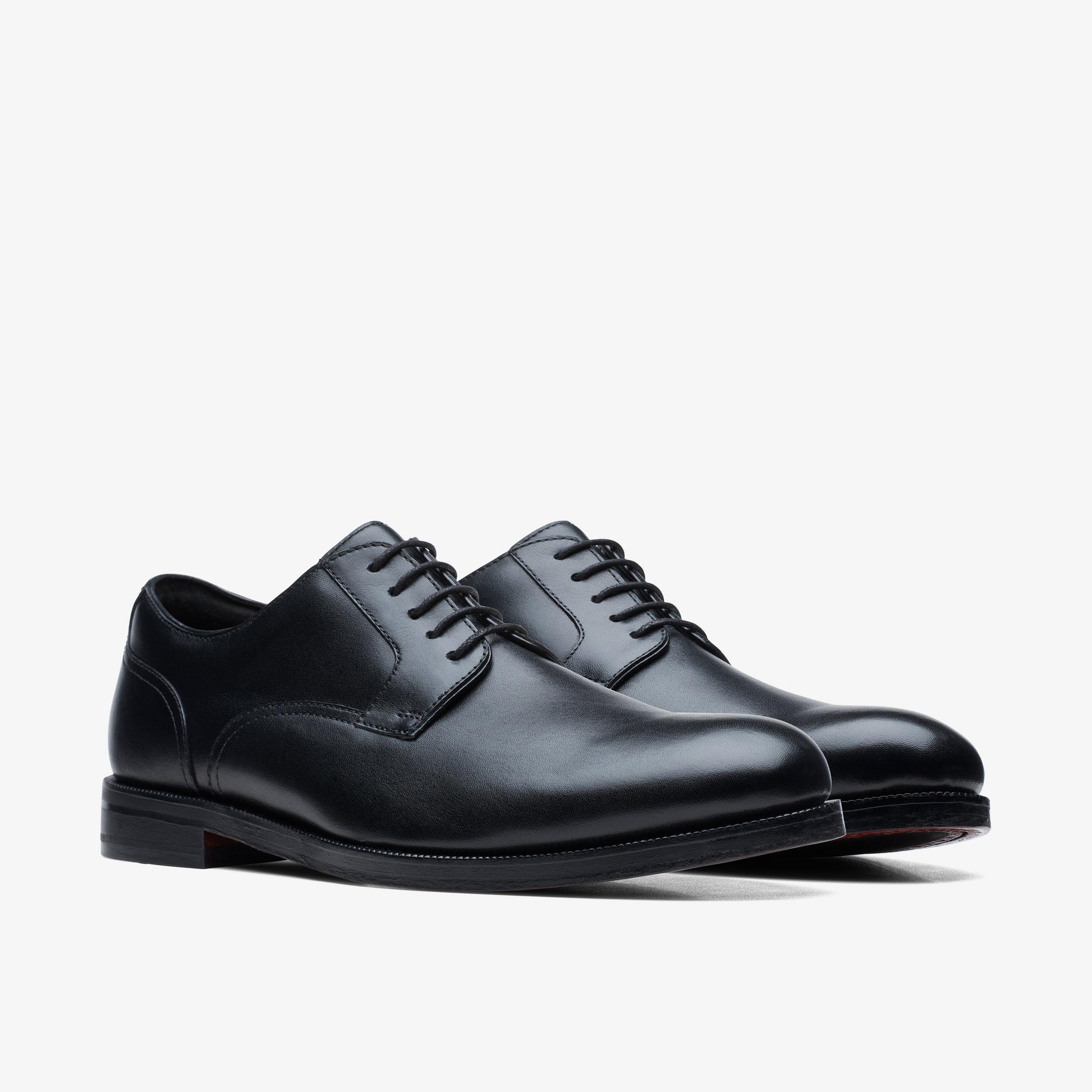 MENS Craftdean Lace Black Leather Derby Shoes | Clarks UK