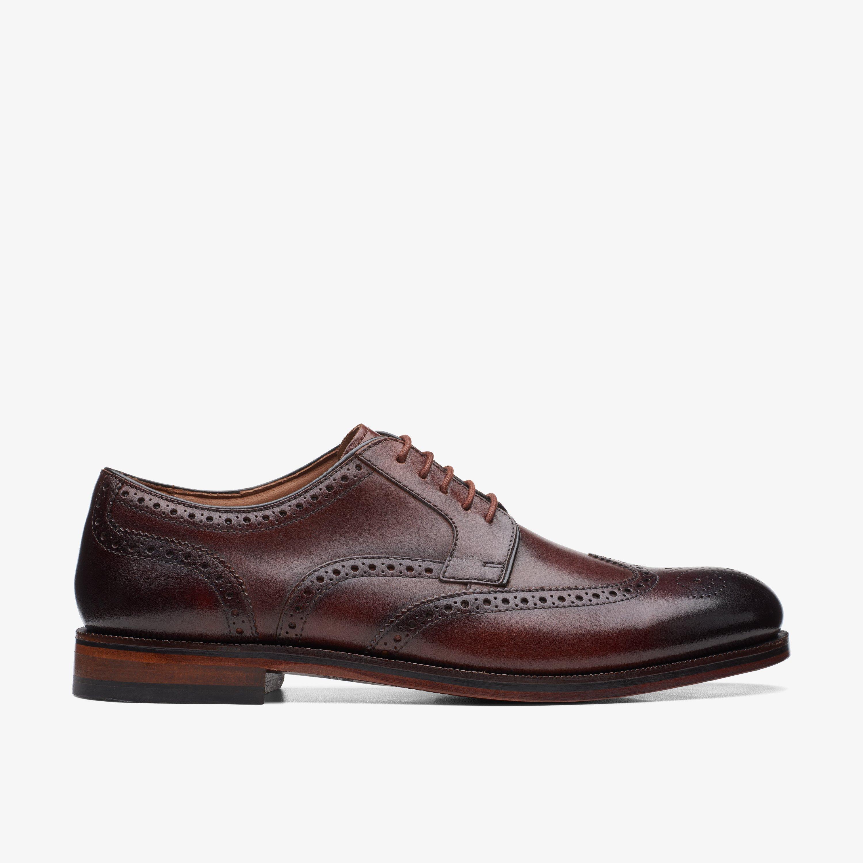 Mens Craftdean Wing Dark Tan Leather Brogues | Clarks UK