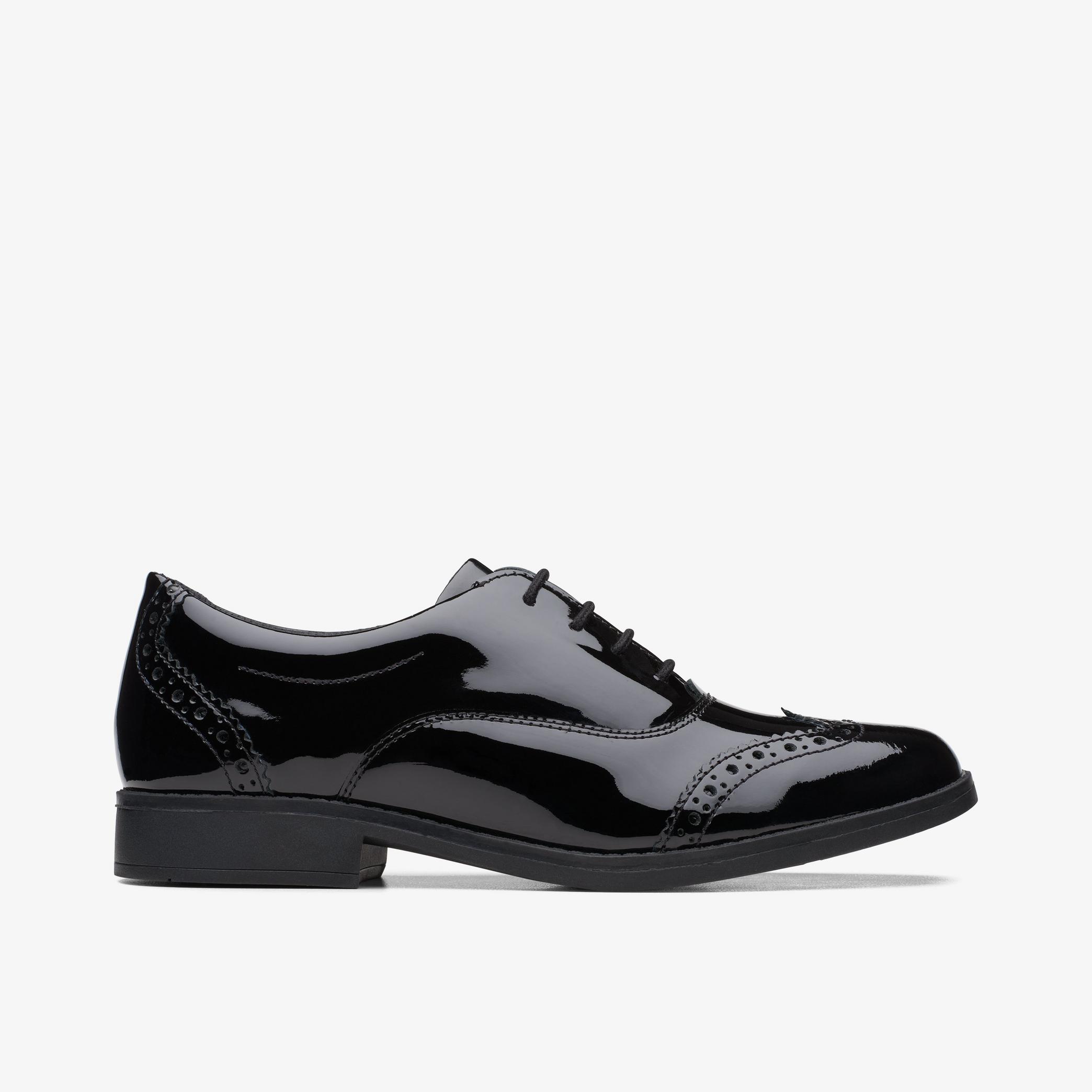 Girls Aubrie Tap Youth Black Patent Brogues | Clarks UK
