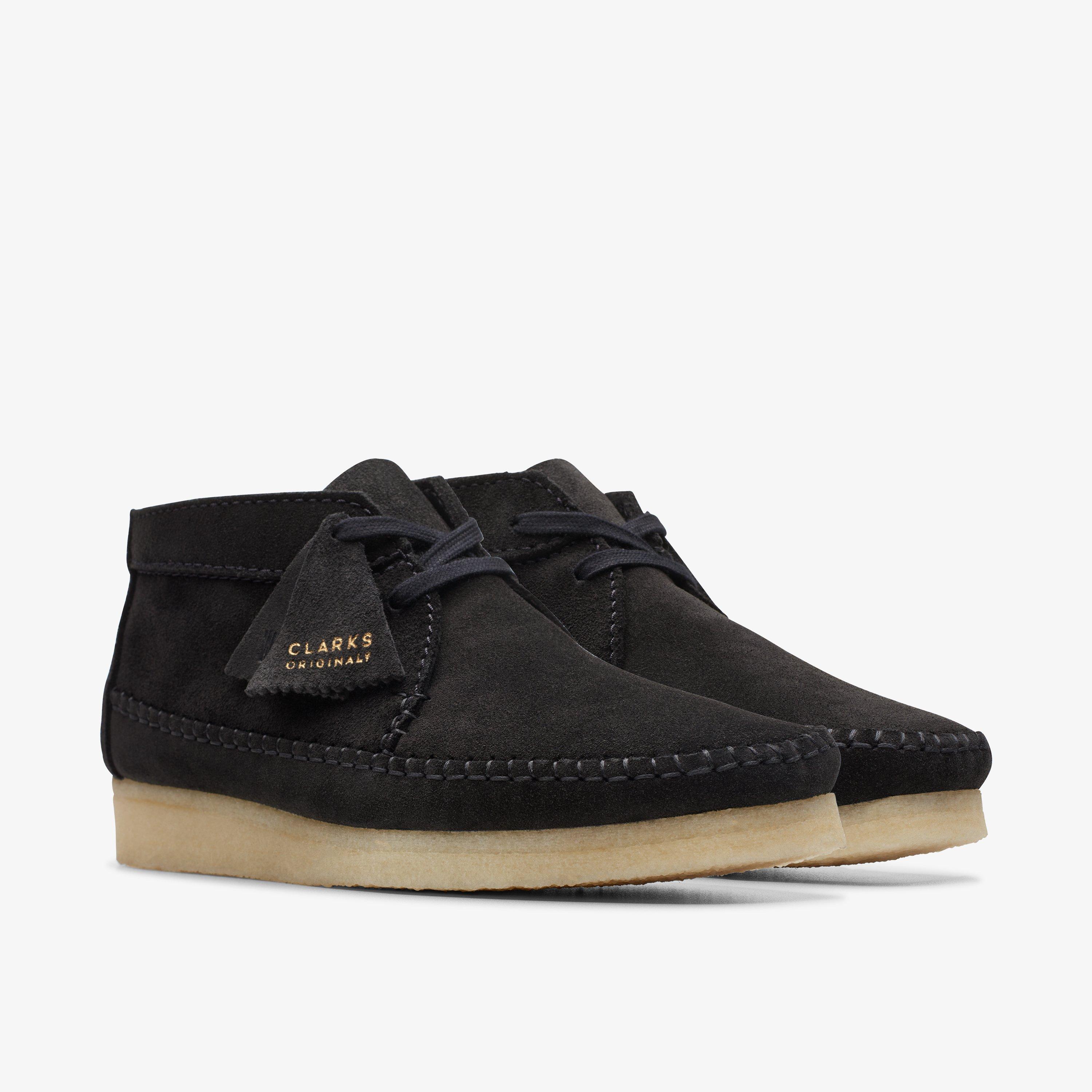 Men Weaver Black Suede Boots | Clarks US