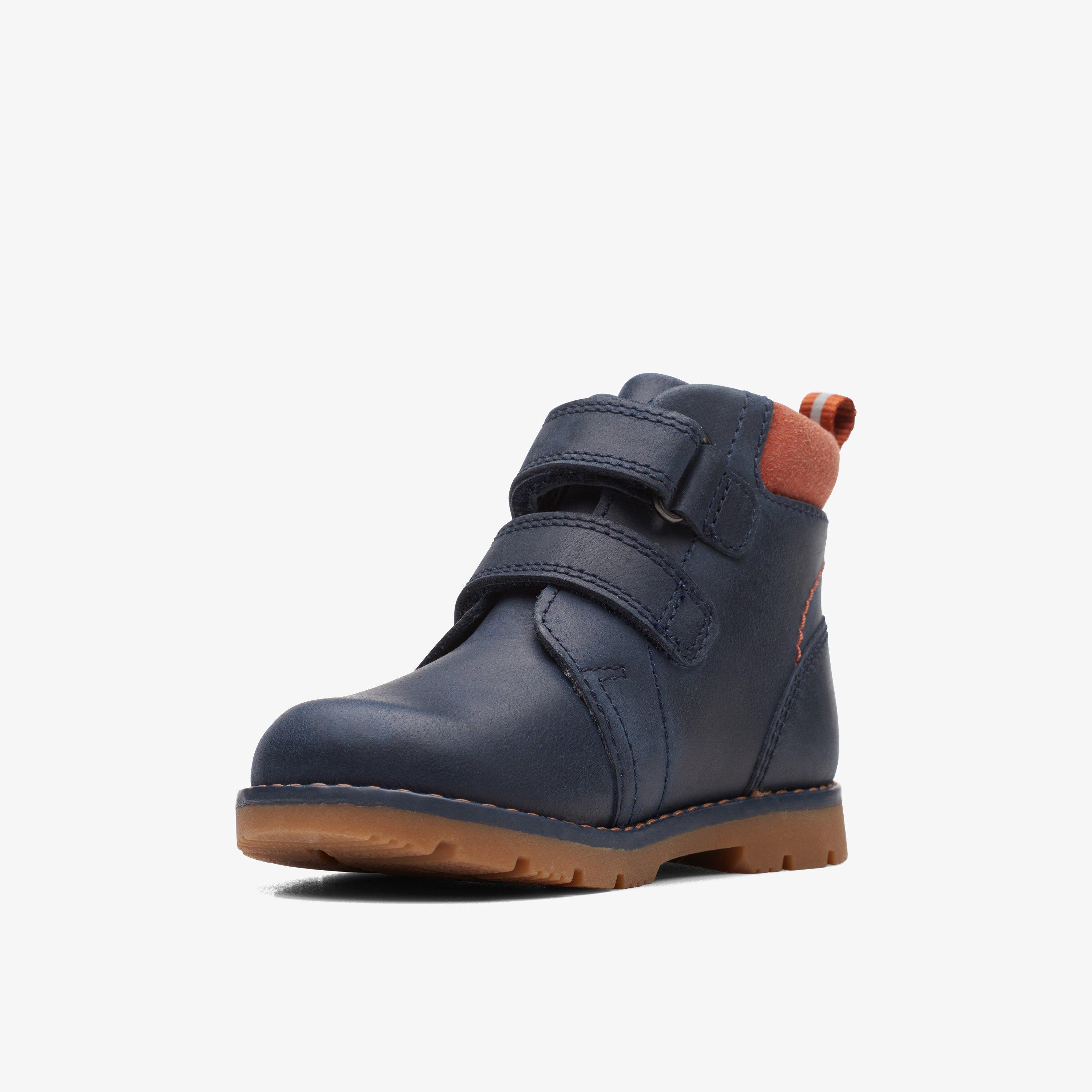 Heath Strap Toddler Navy Ankle Boots Riptape, view 4 of 6