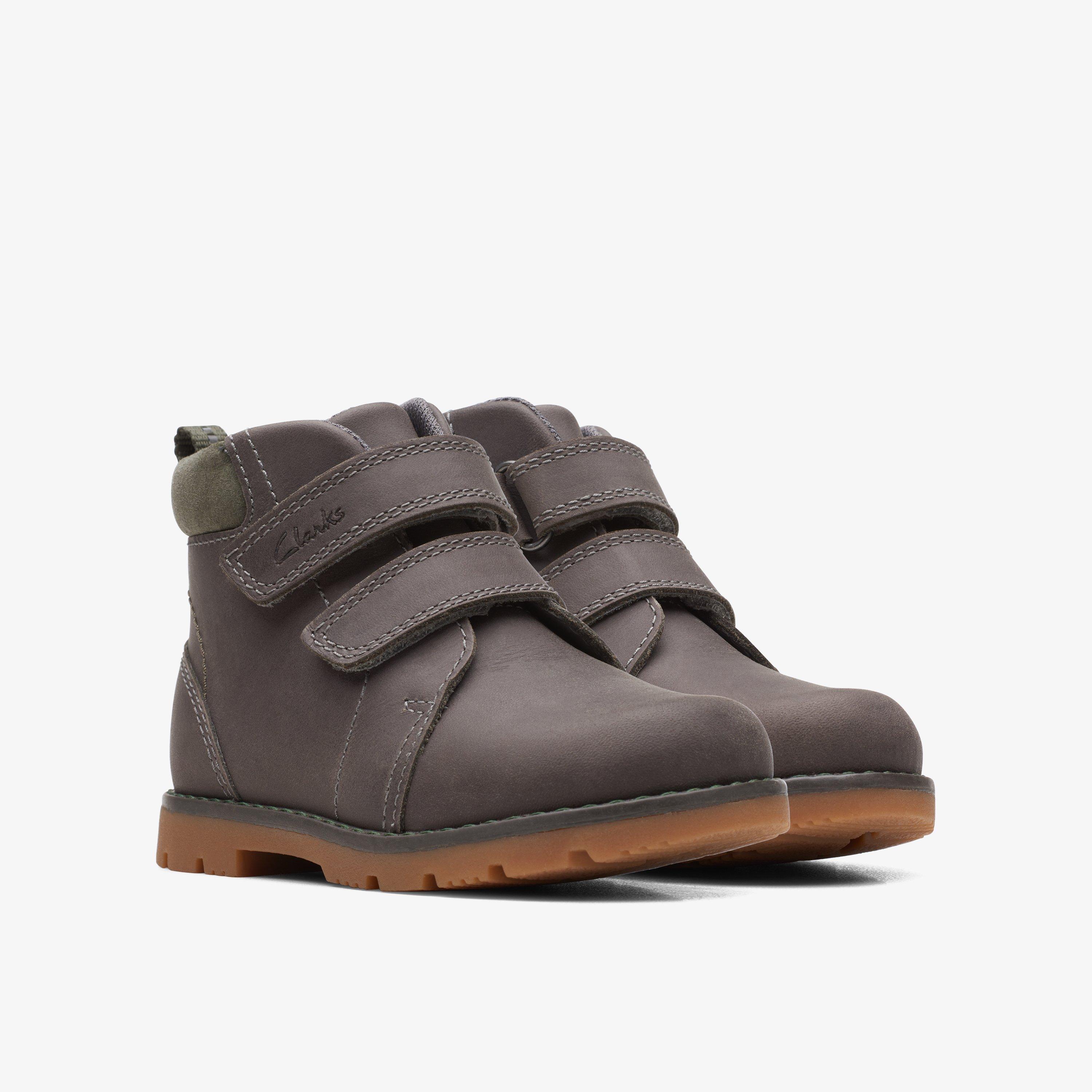 Boys Heath Strap Toddler Grey Ankle Boots | Clarks UK