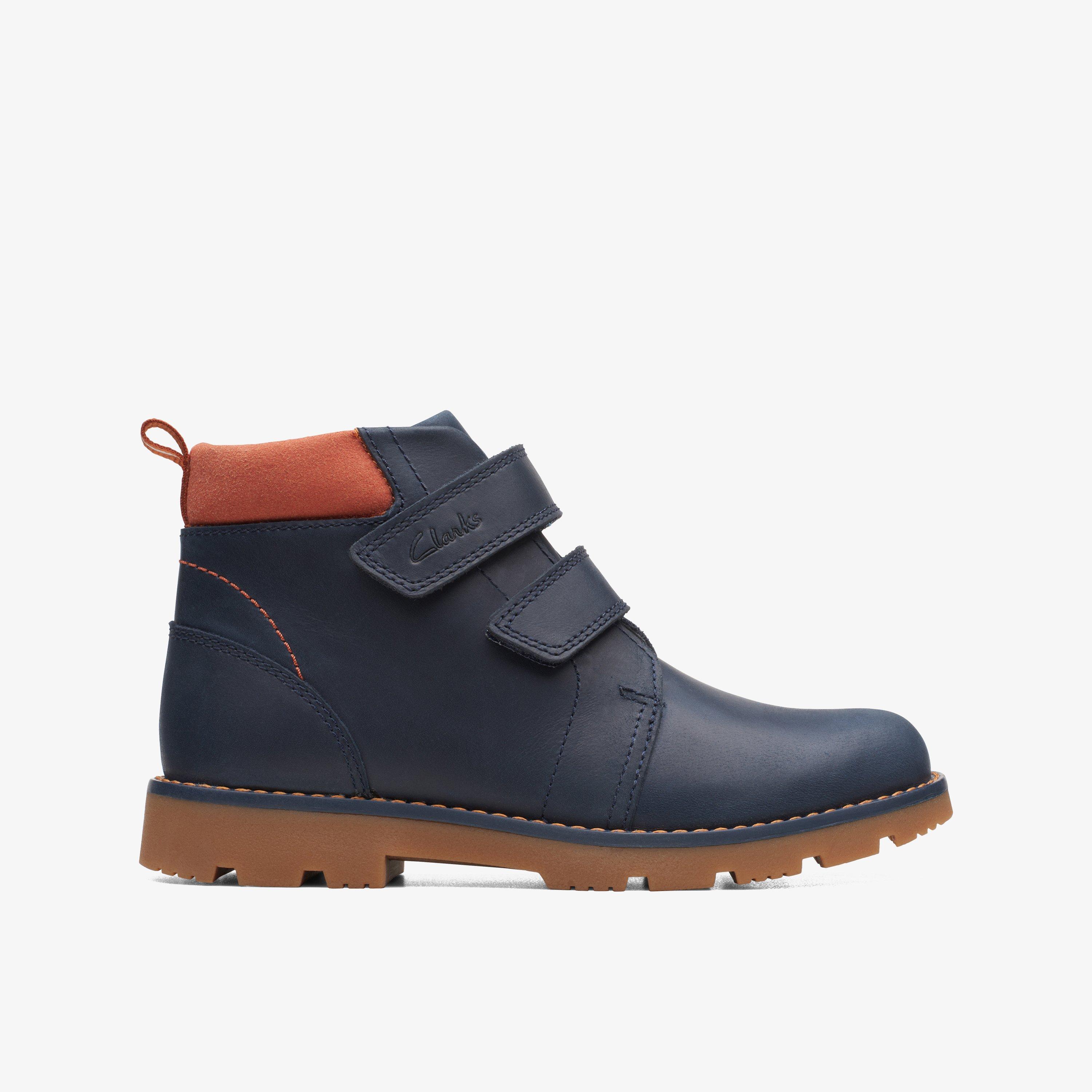 Boys Girls Kids Unisex Heath Strap Kid Navy Ankle Boots Clarks Outlet