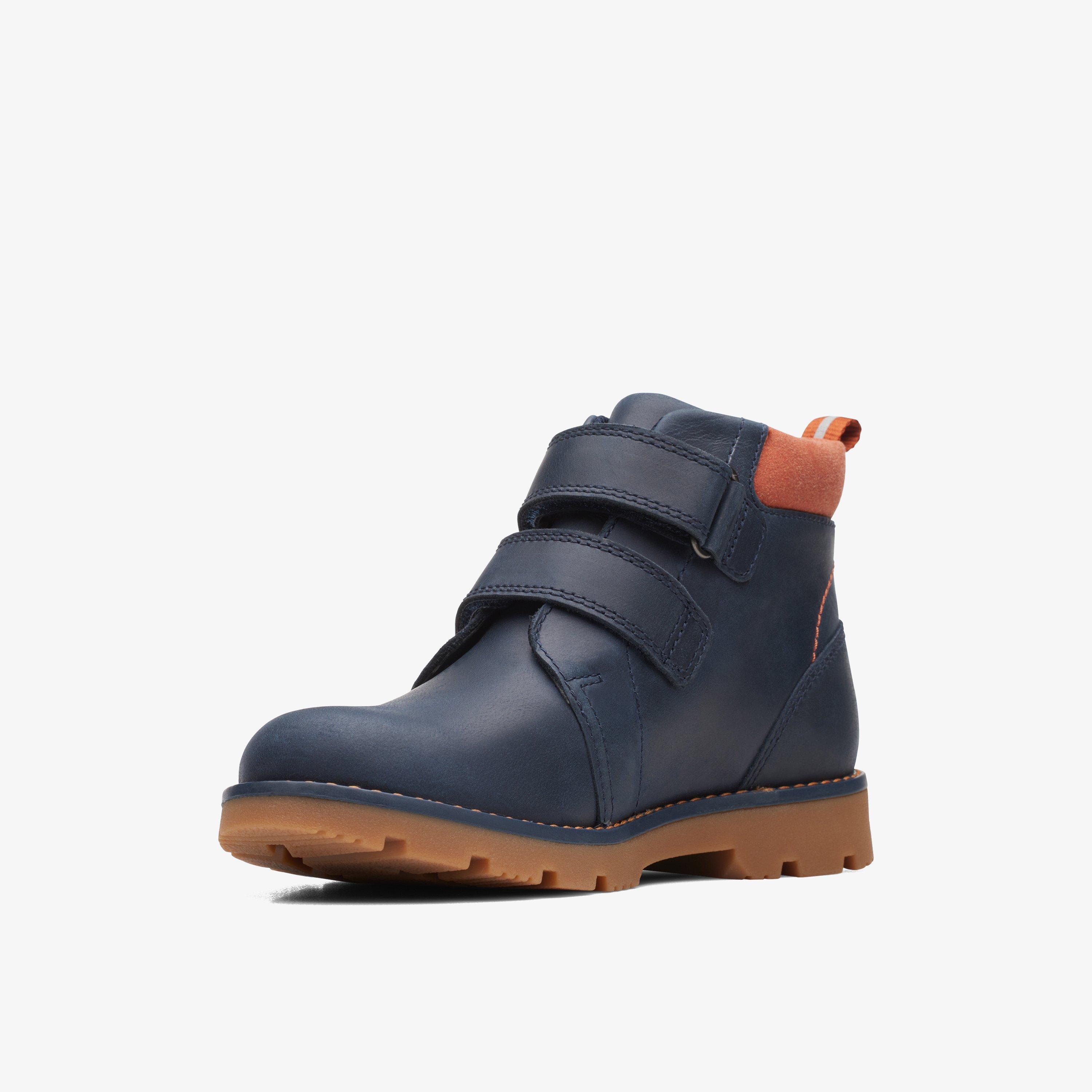 Heath Strap Kid Navy Ankle Boots Riptape, view 4 of 6