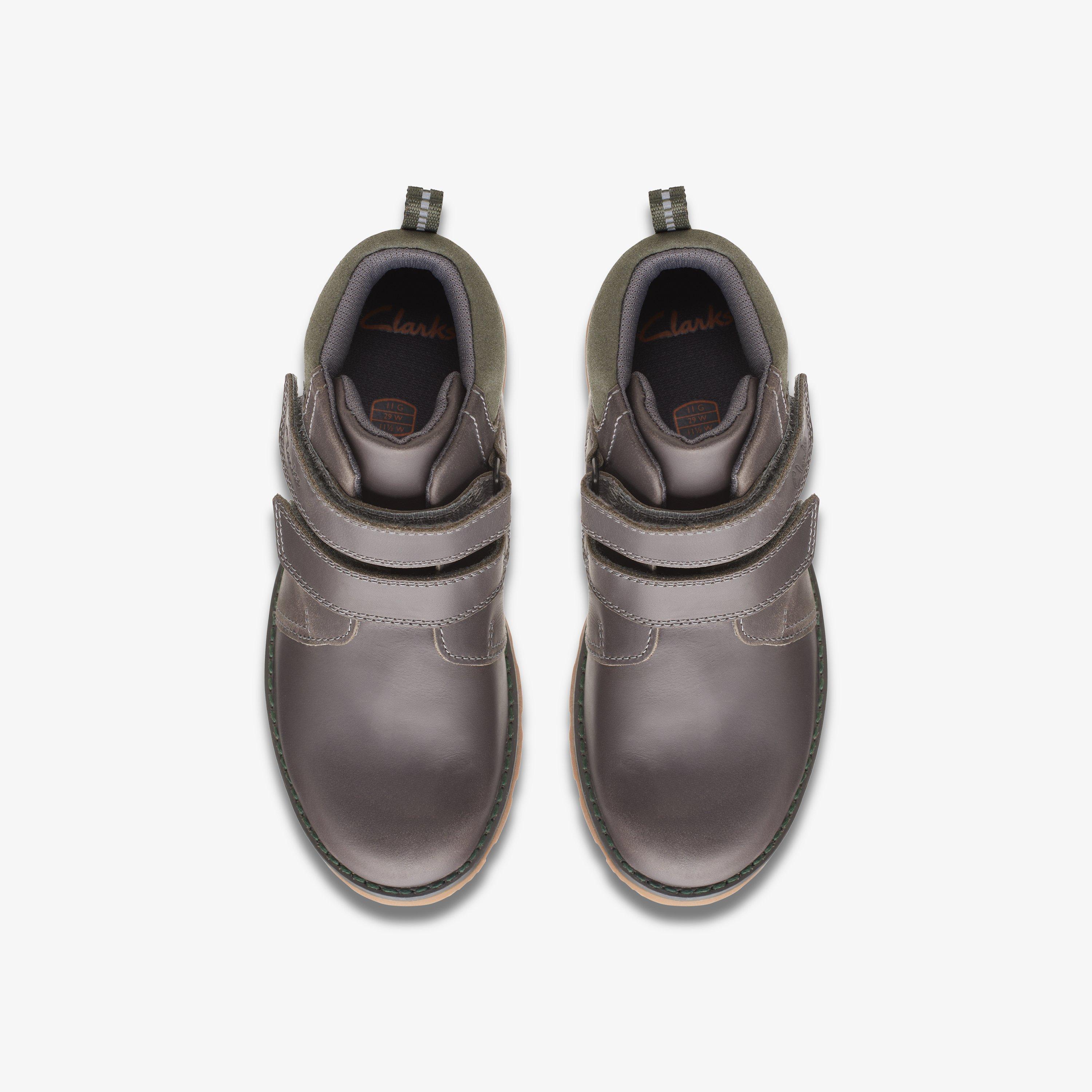 Boys Heath Strap Kid Grey Ankle Boots | Clarks UK