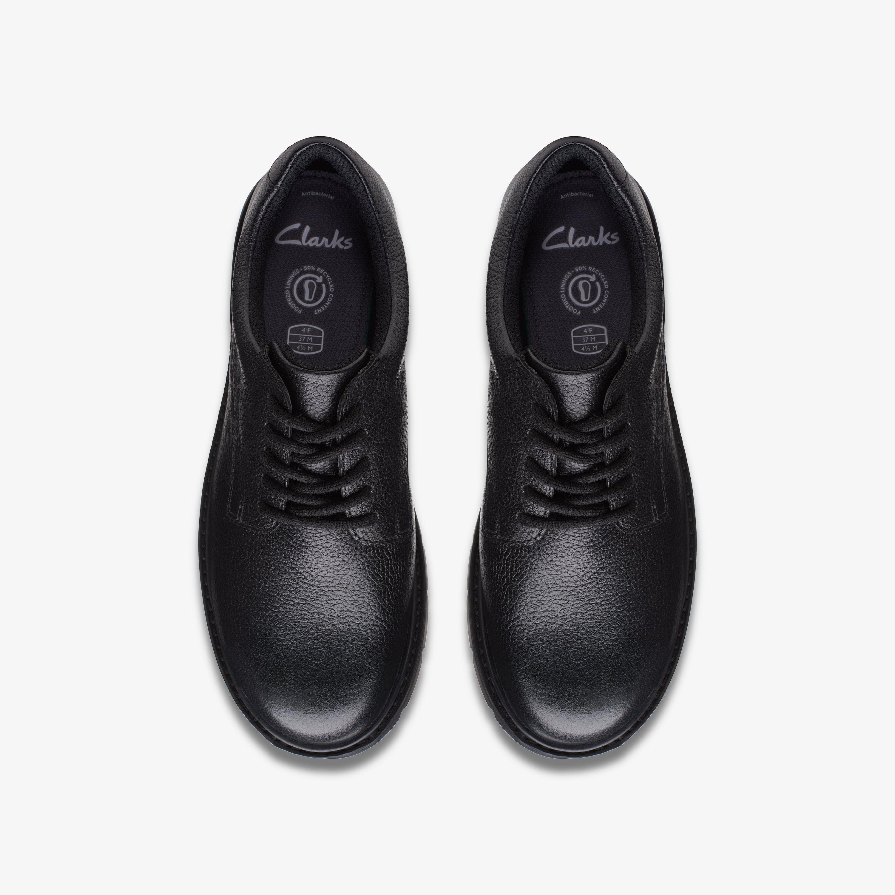 Prague Lace Youth Black Leather Brogues School Shoes, view 6 of 6