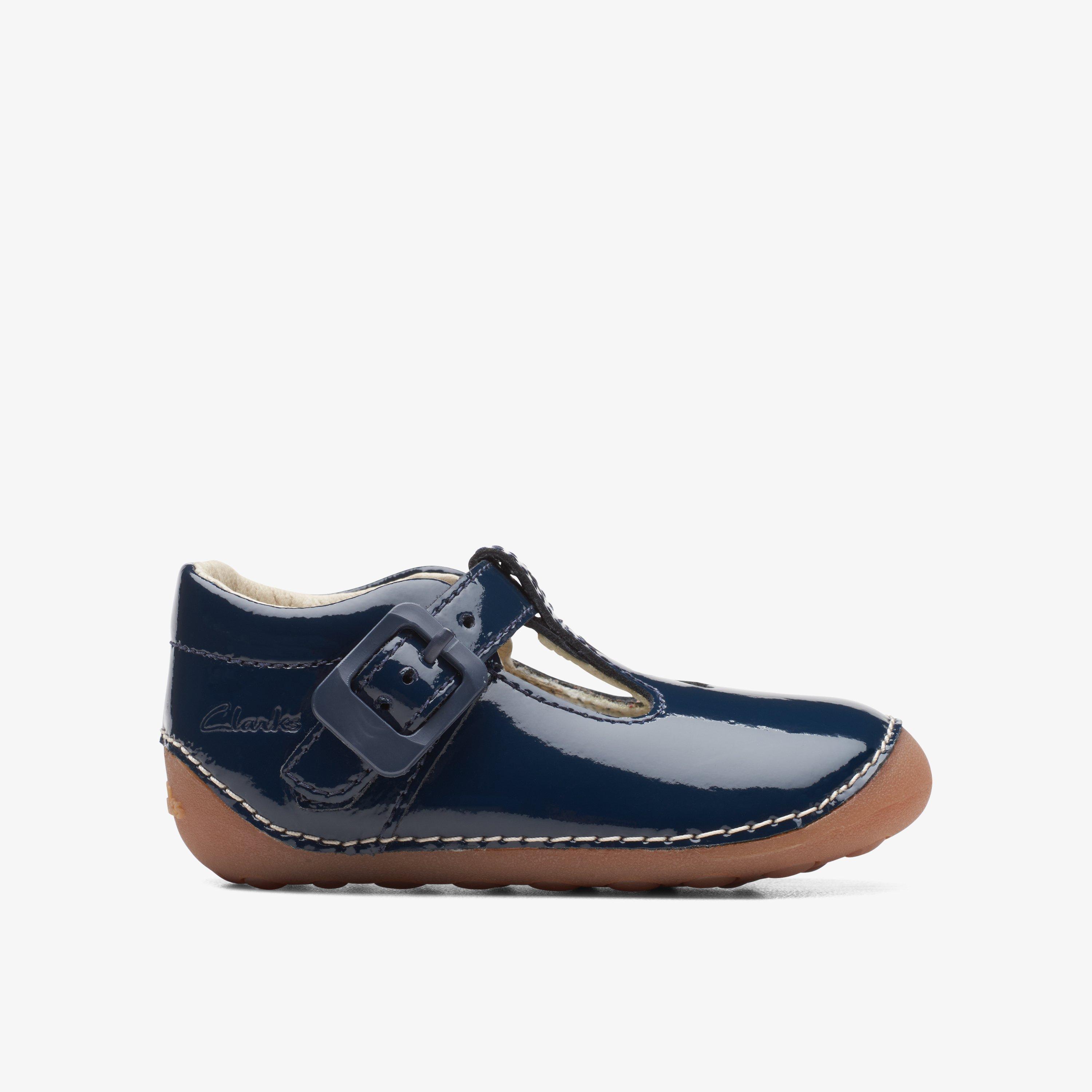 Clarks navy shop girls shoes