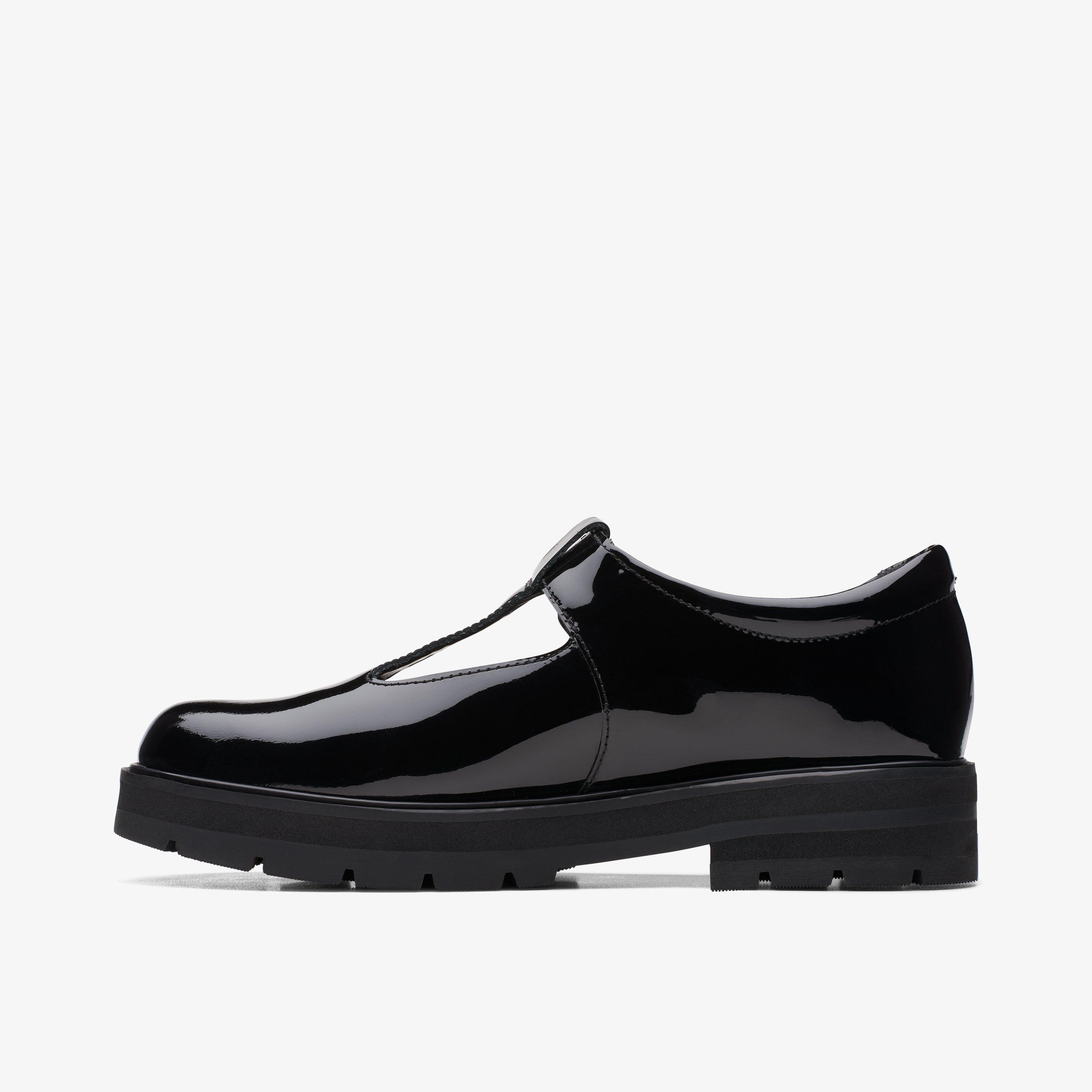 Prague Brill Youth Black Patent T Bar Shoes School Shoes, view 2 of 6