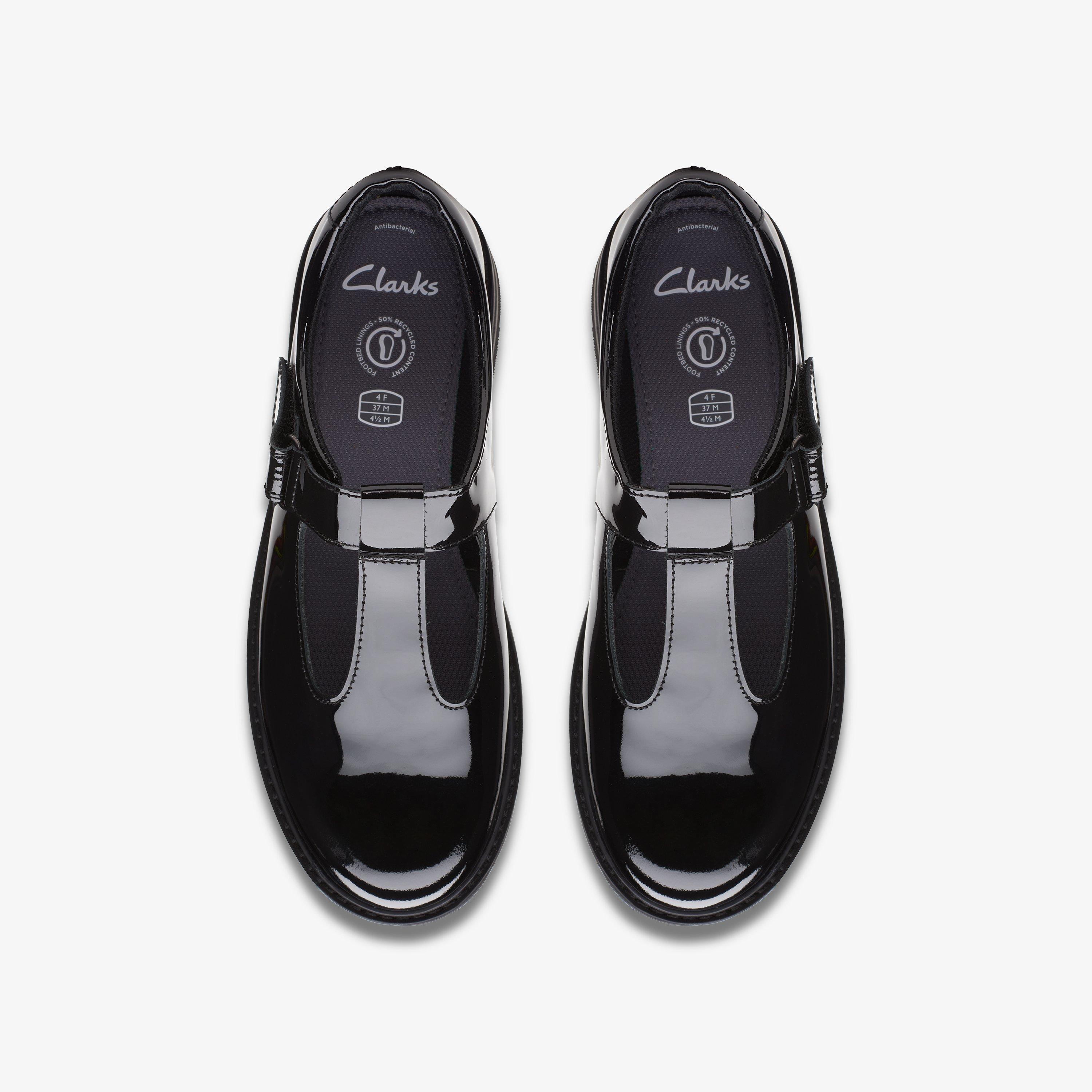 Prague Brill Youth Black Patent T Bar Shoes School Shoes, view 6 of 6