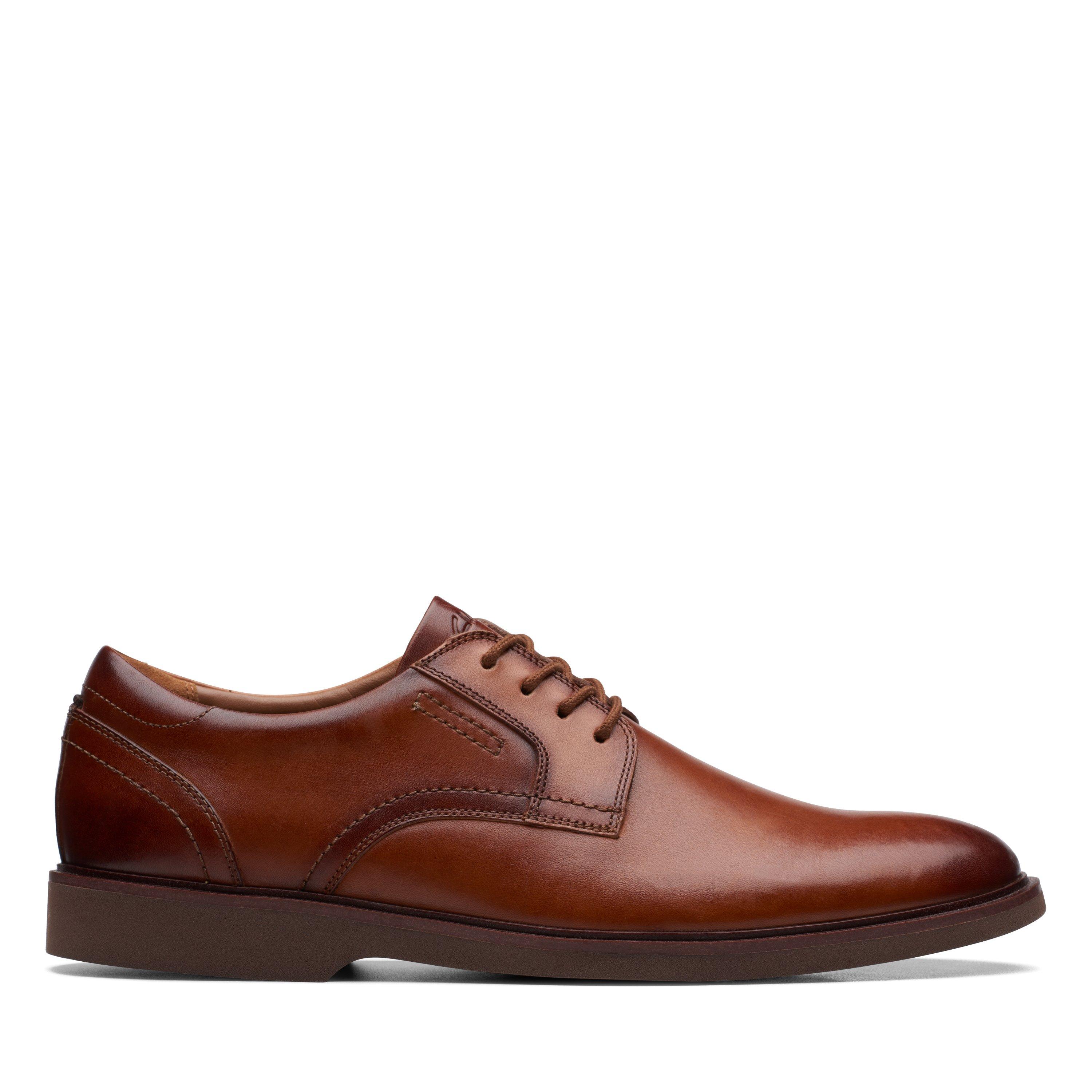 Clarks Mens Malwood Lace Brown Leather Casual Oxford Shoes 