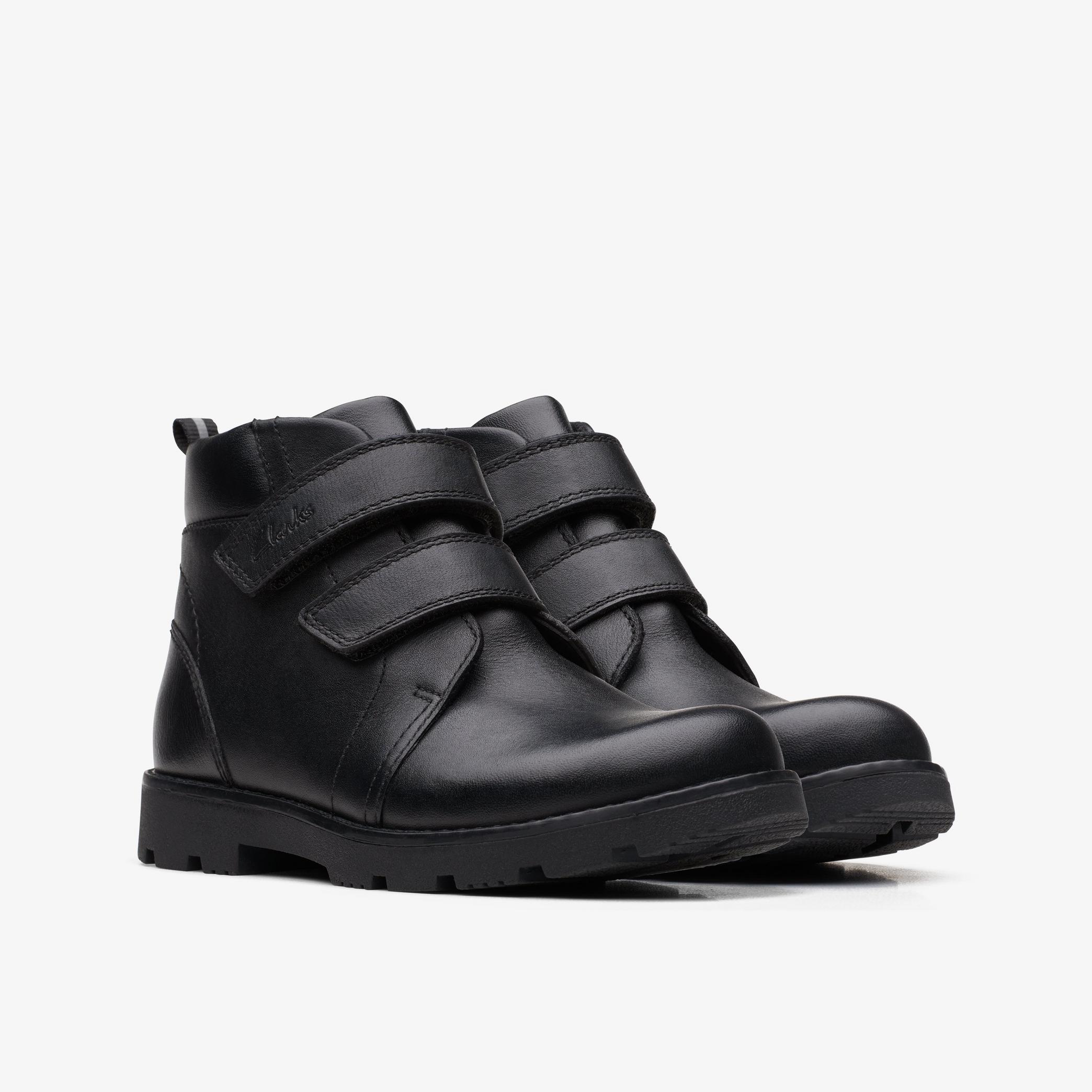 Heath High Kid Black Leather Ankle Boots, view 4 of 6