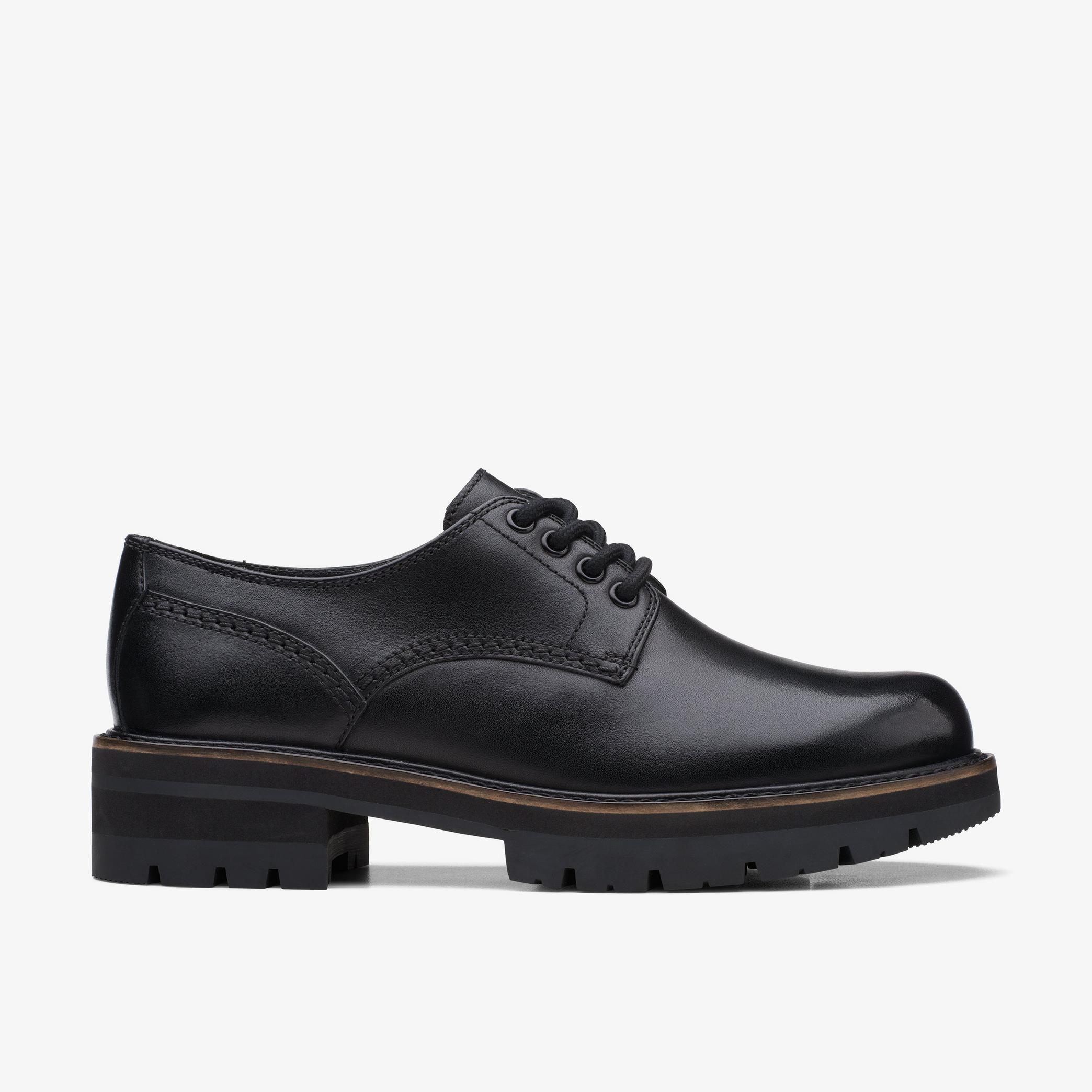 Orianna Derby Black Oxford Shoes, view 1 of 7