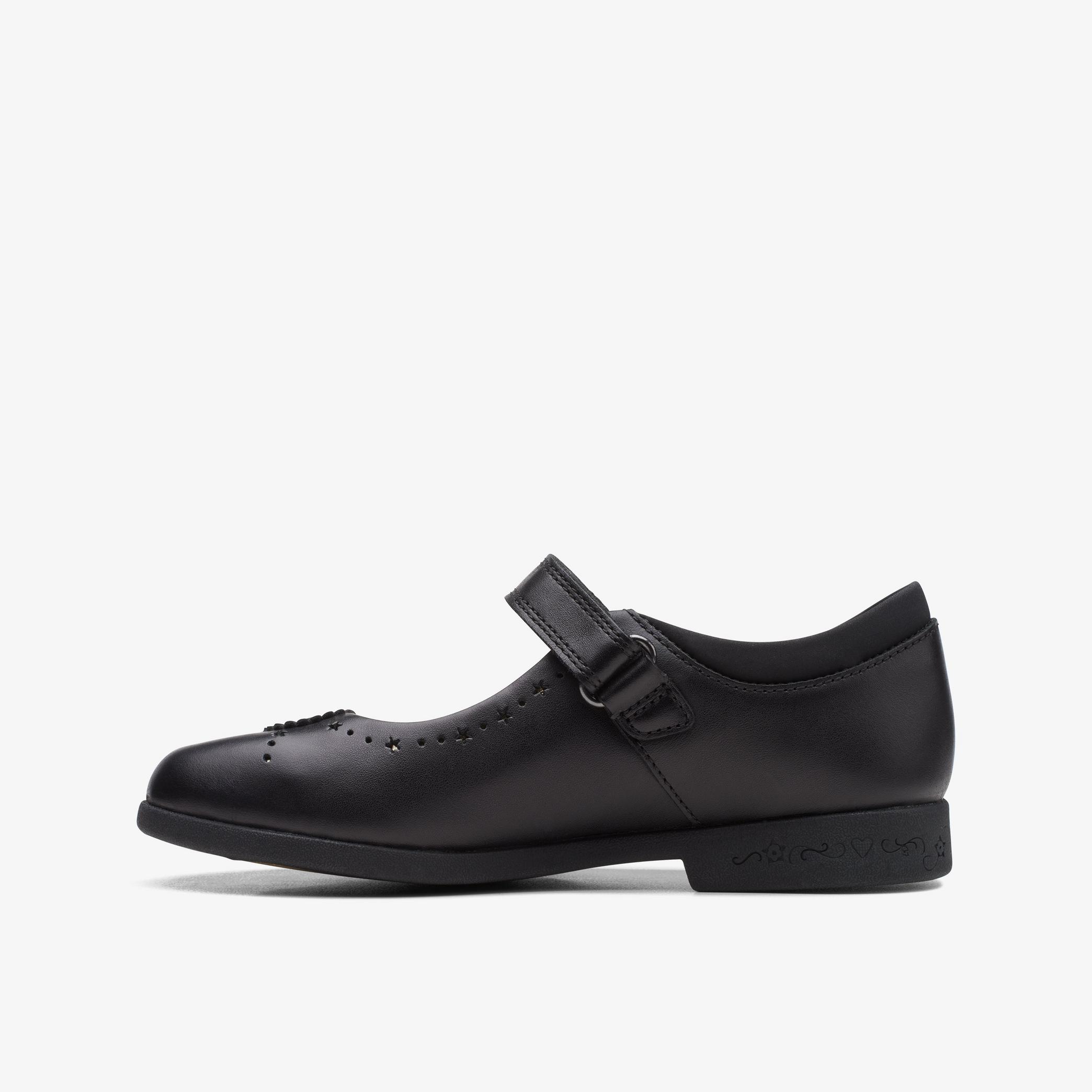 Magic Step Bar Kid Black Leather T Bar Shoes, view 2 of 6