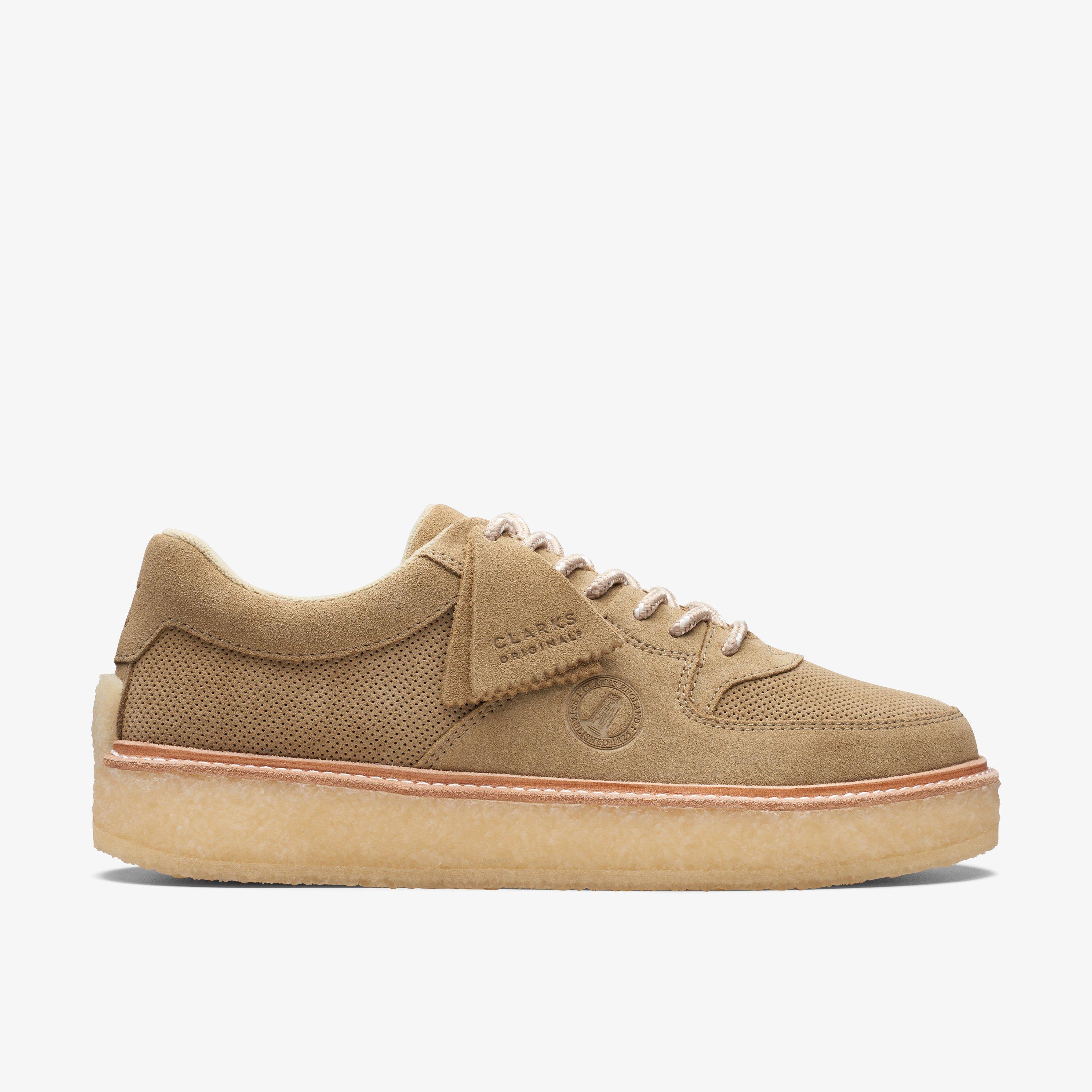 Clarks gold hot sale trainers