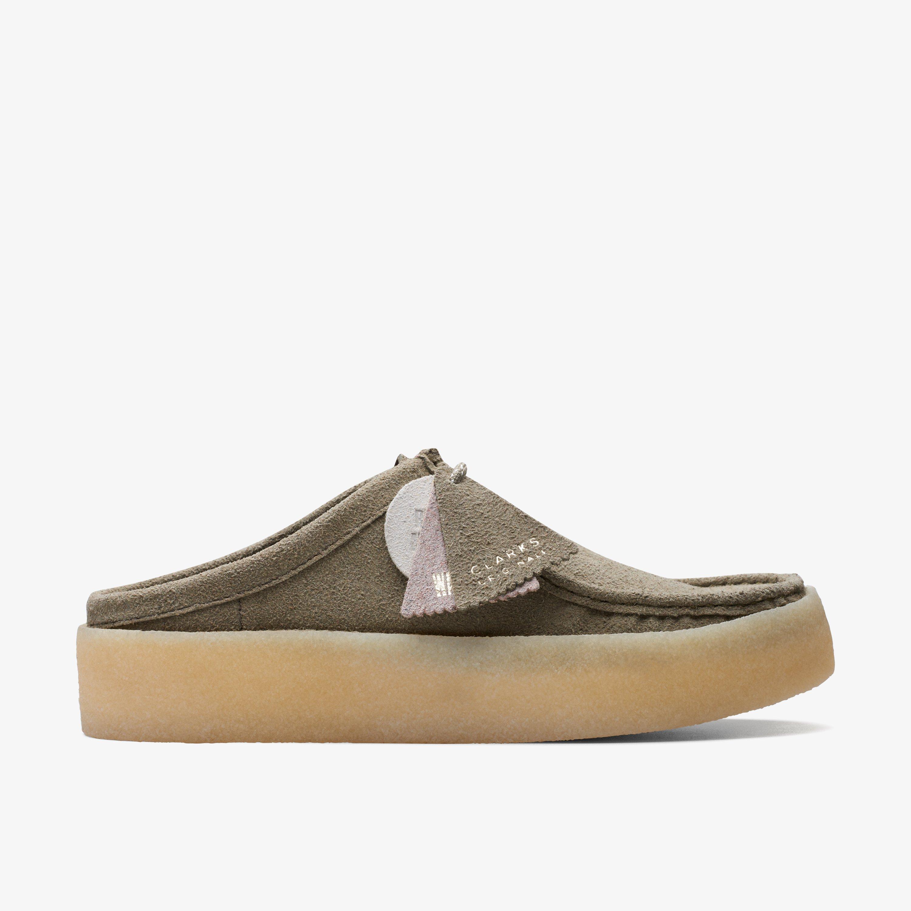 Wallabee Cup Lo Olive Eco Leather Wallabee Slip Ons, view 1 of 7
