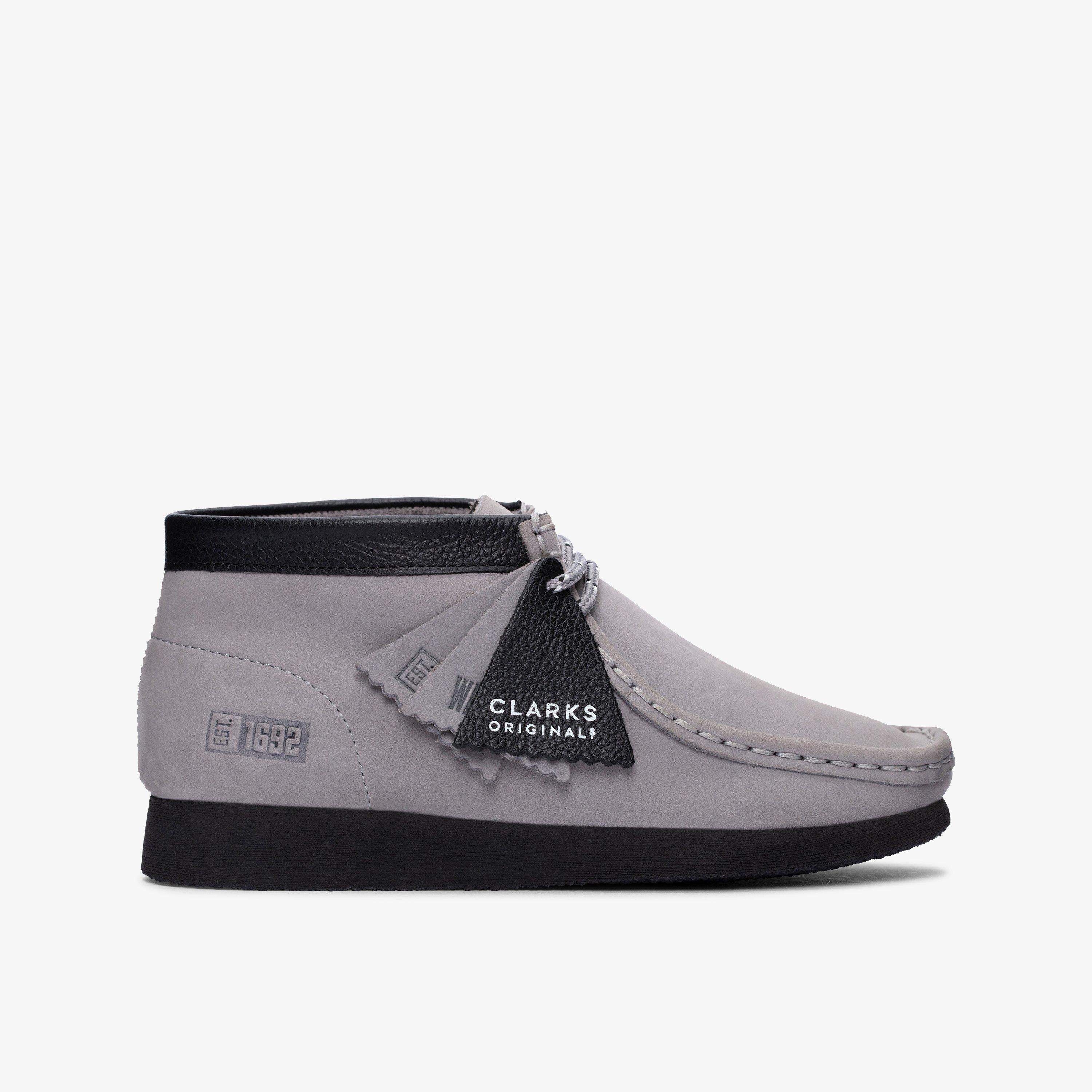 Clarks grey hot sale wallabees