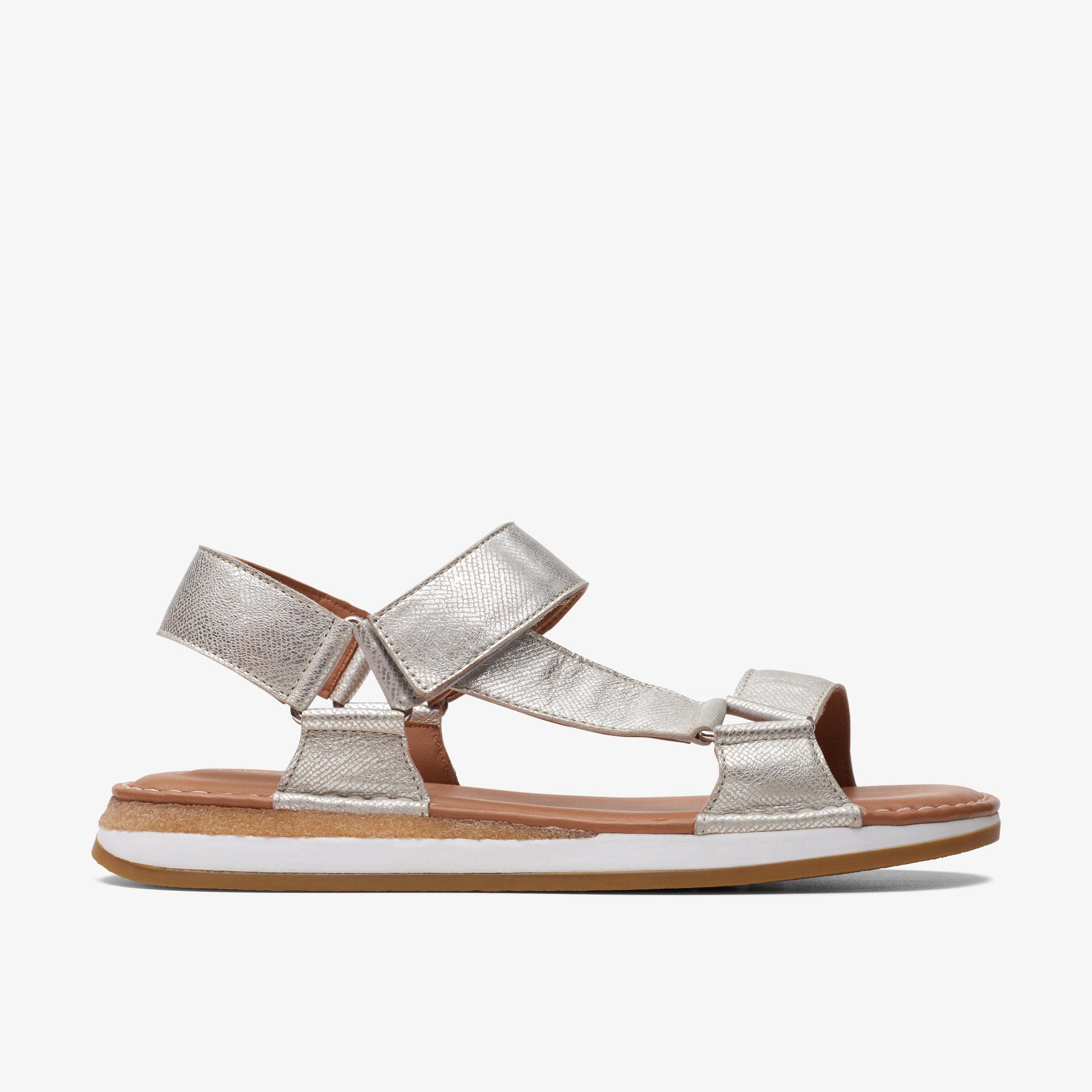 WOMENS Craft Sun Sport Silver Leather Flat Sandals | Clarks Outlet