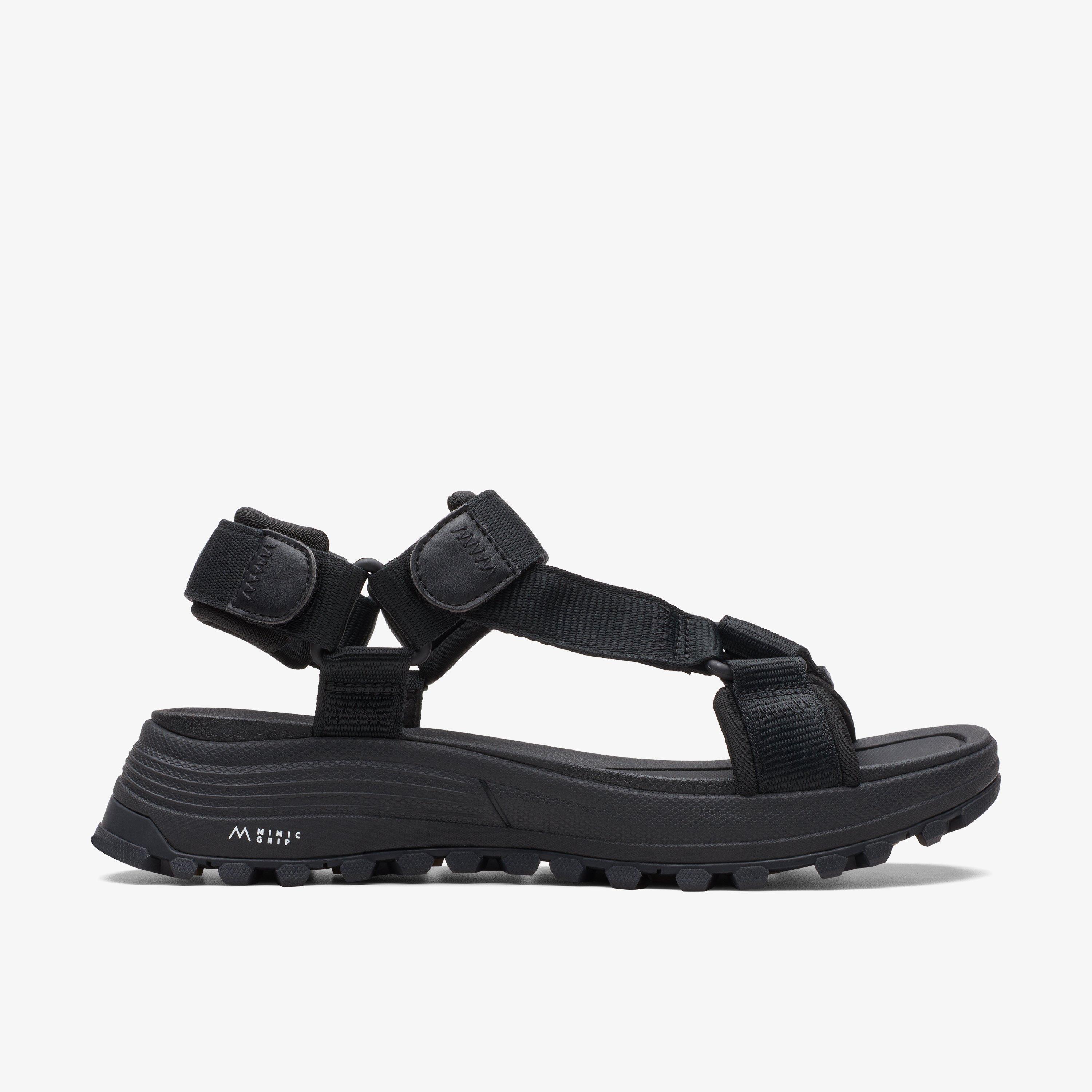 Womens ATL Trek Sport Black Flat Sandals Clarks UK