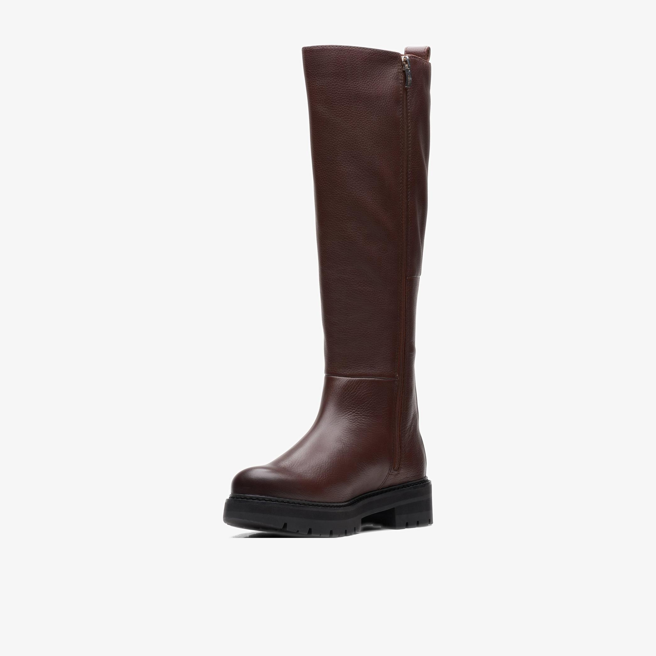 WOMENS Orianna Long British Tan Leather Knee High Boots | Clarks Outlet