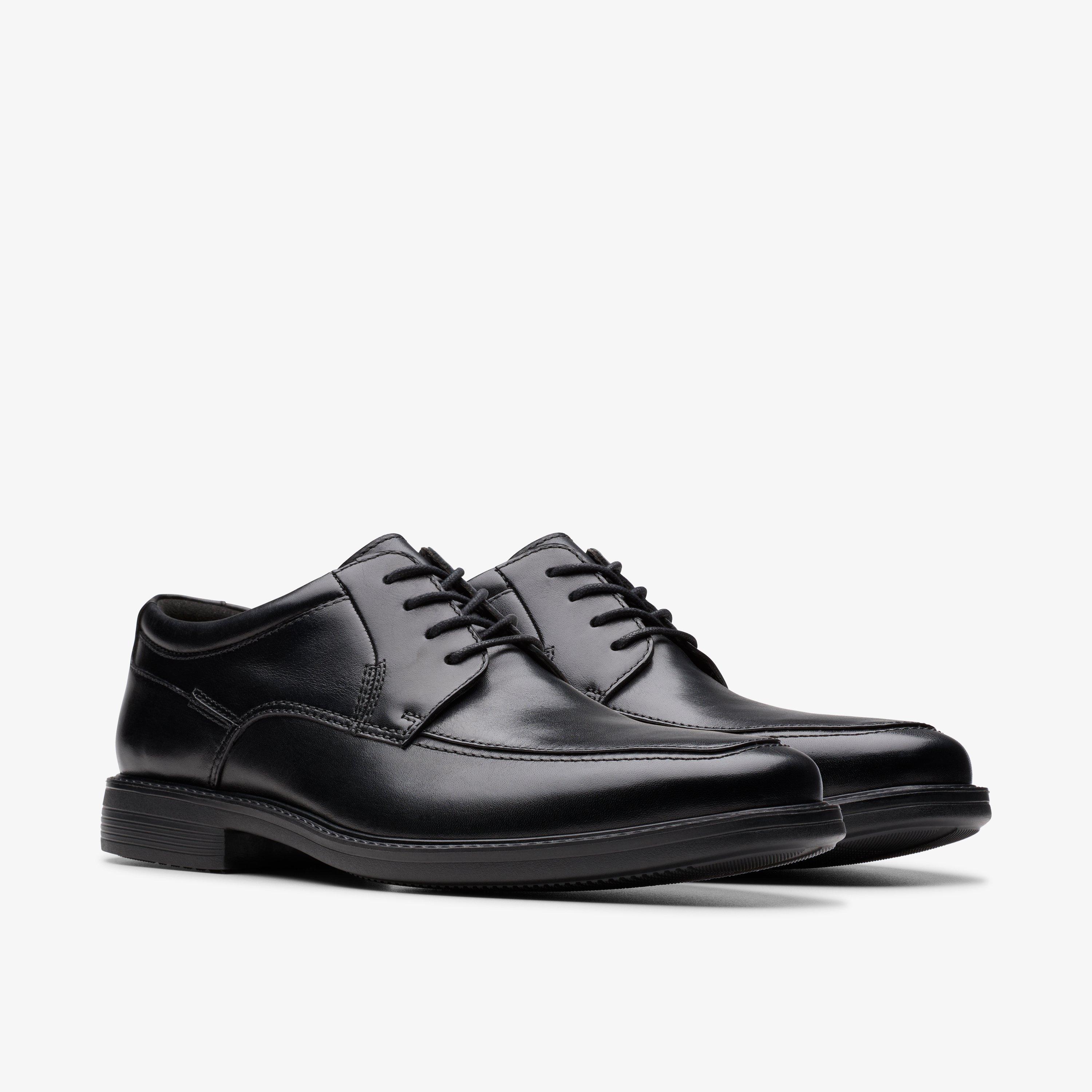 Mens Ipswich Apron II Black Leather Derby Shoes Clarks Outlet
