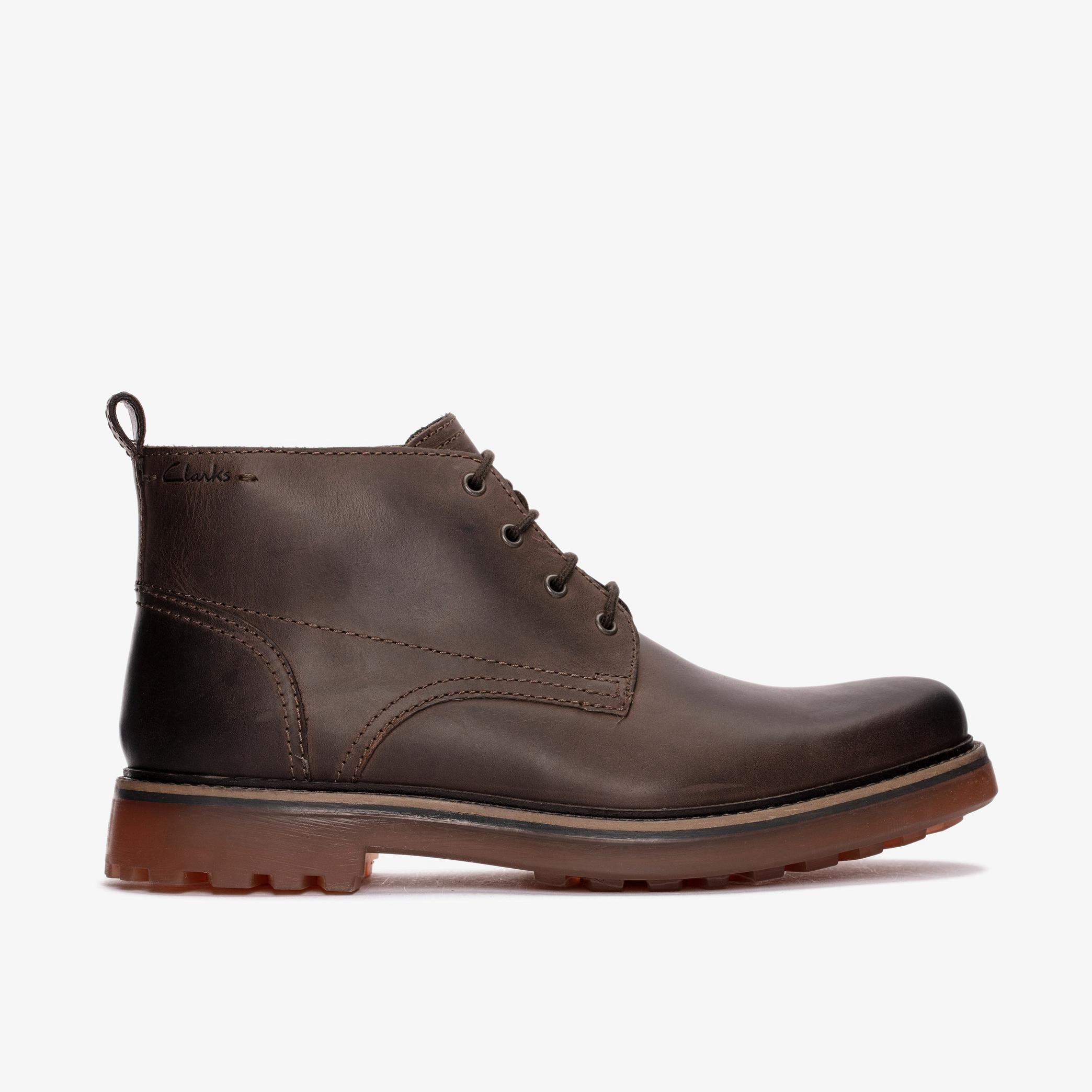 Chard Mid Dark Brown Leather Ankle Boots, view 1 of 6