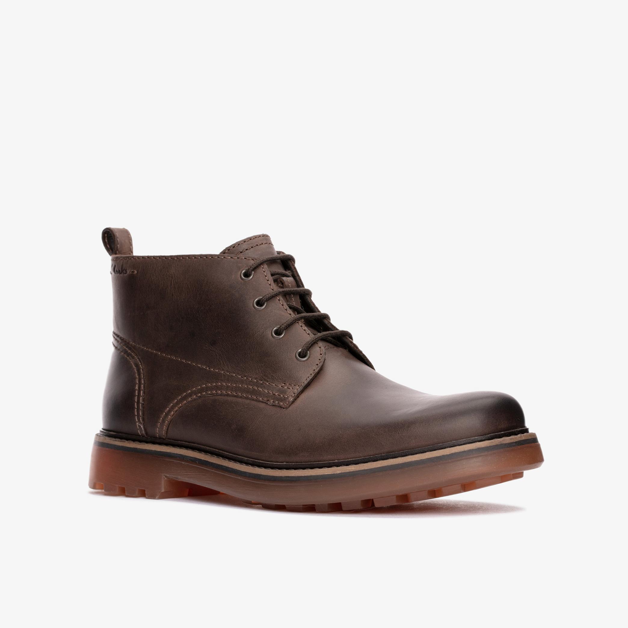 MENS Chard Mid Dark Brown Leather Ankle Boots | Clarks Outlet