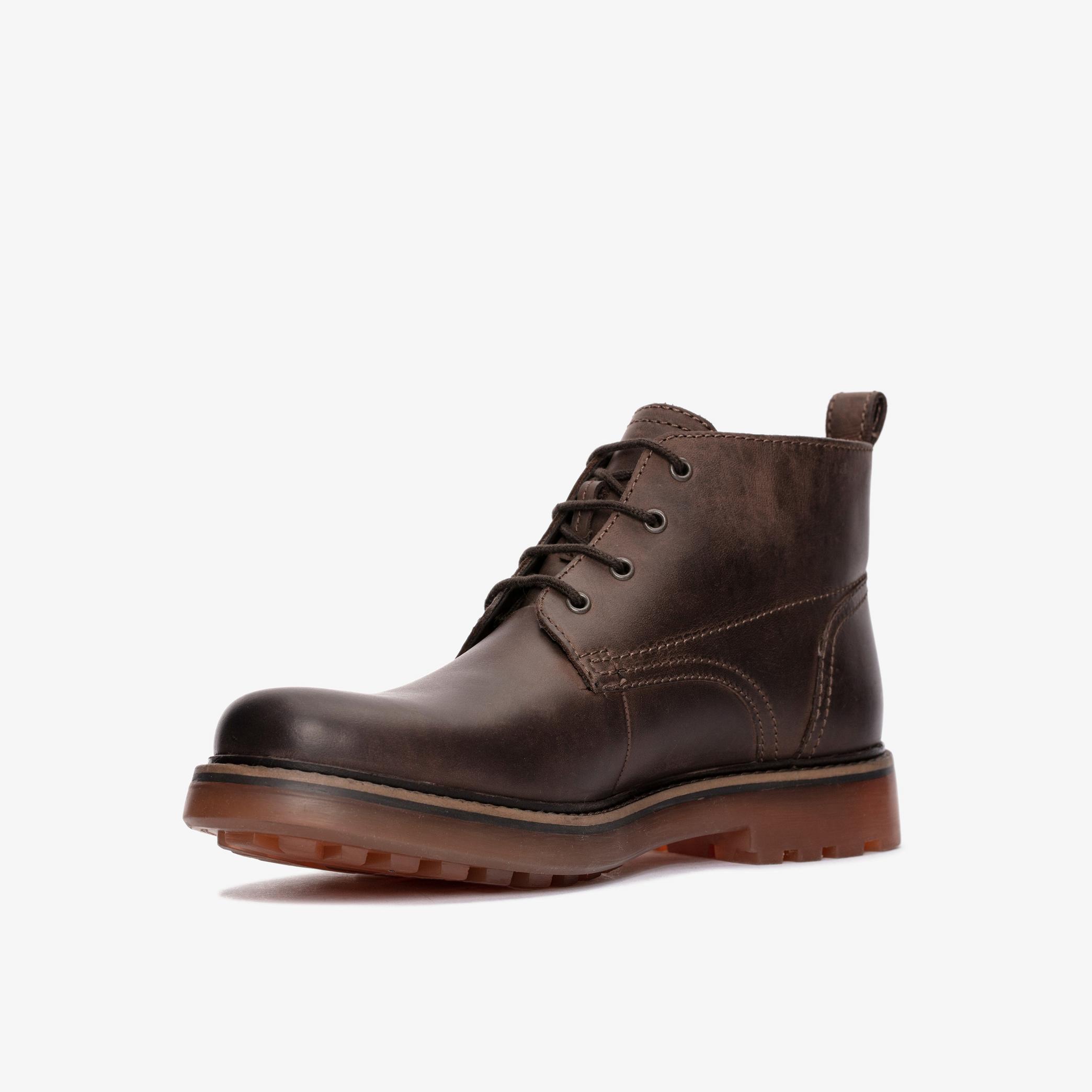Chard Mid Dark Brown Leather Ankle Boots, view 4 of 6