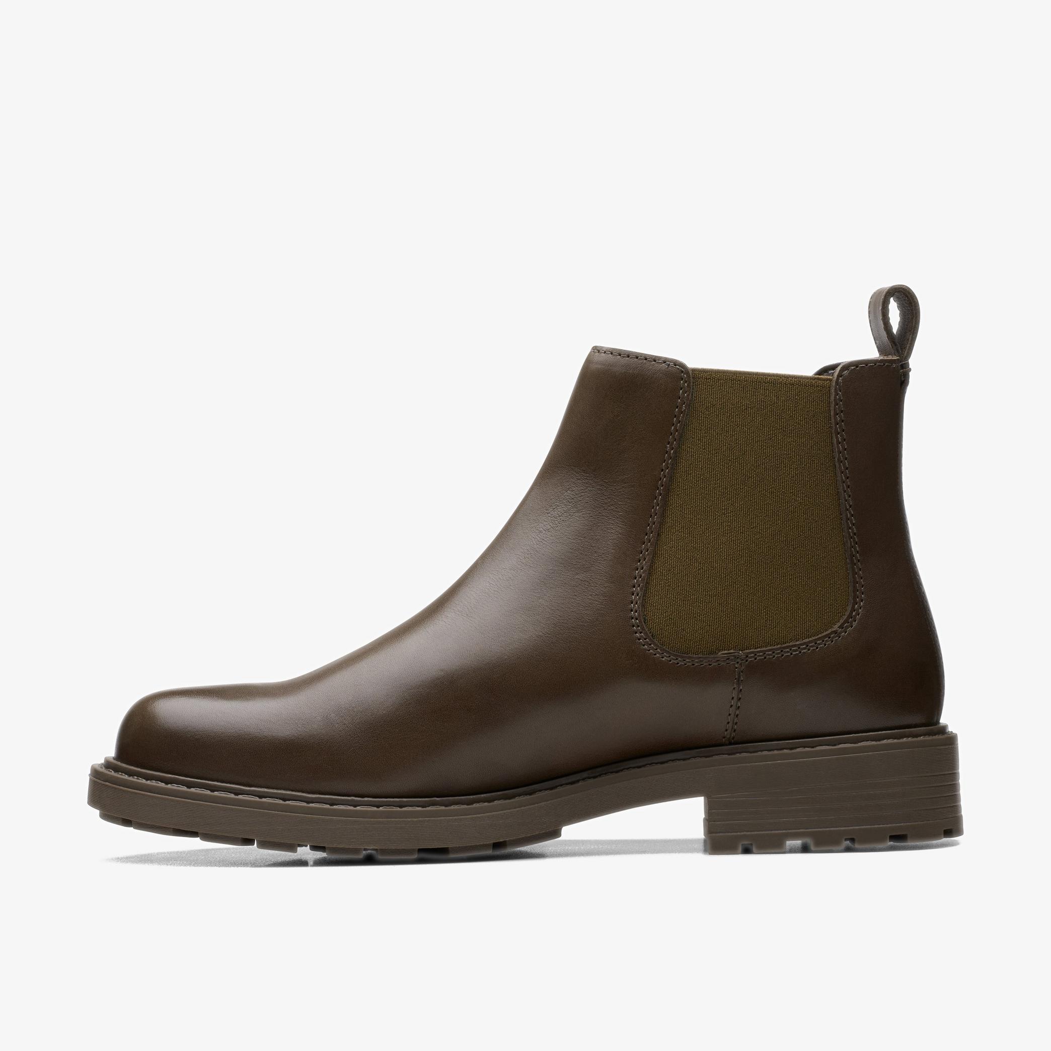 Orinoco2 Lane Dark Olive Leather Ankle Boots, view 2 of 6