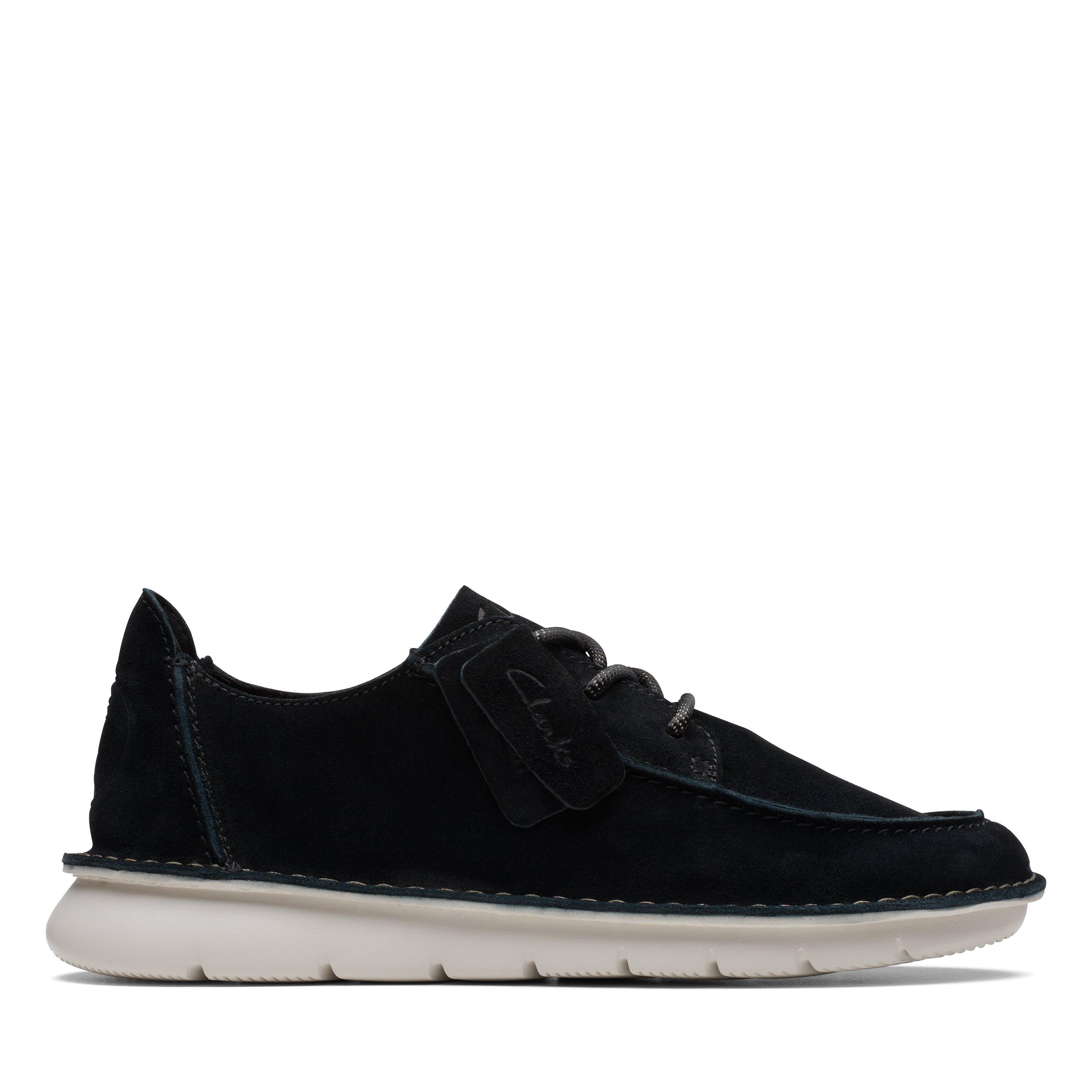 Clarks black suede hot sale shoes