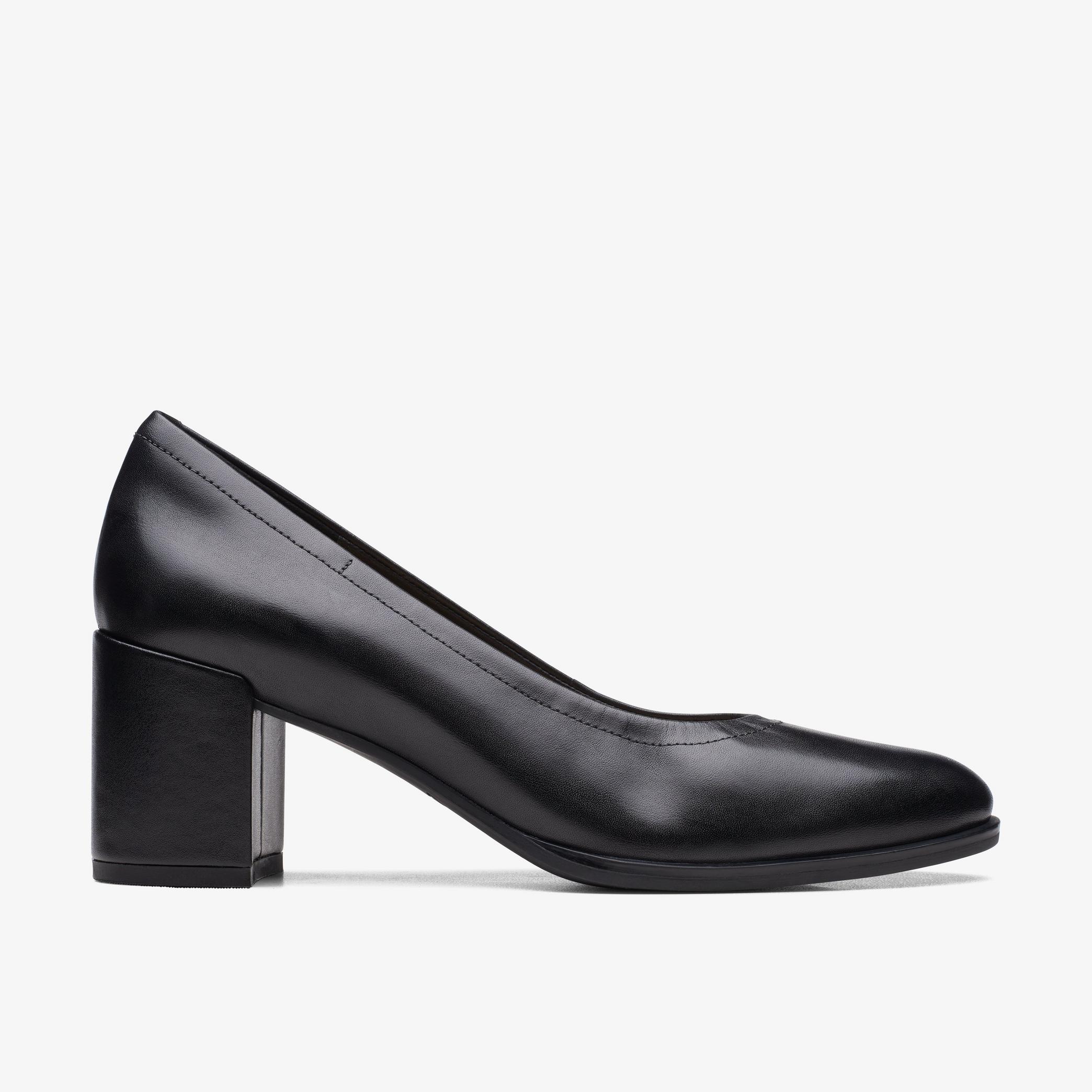 Womens Freva 55 Court Black Leather High Heels | Clarks UK