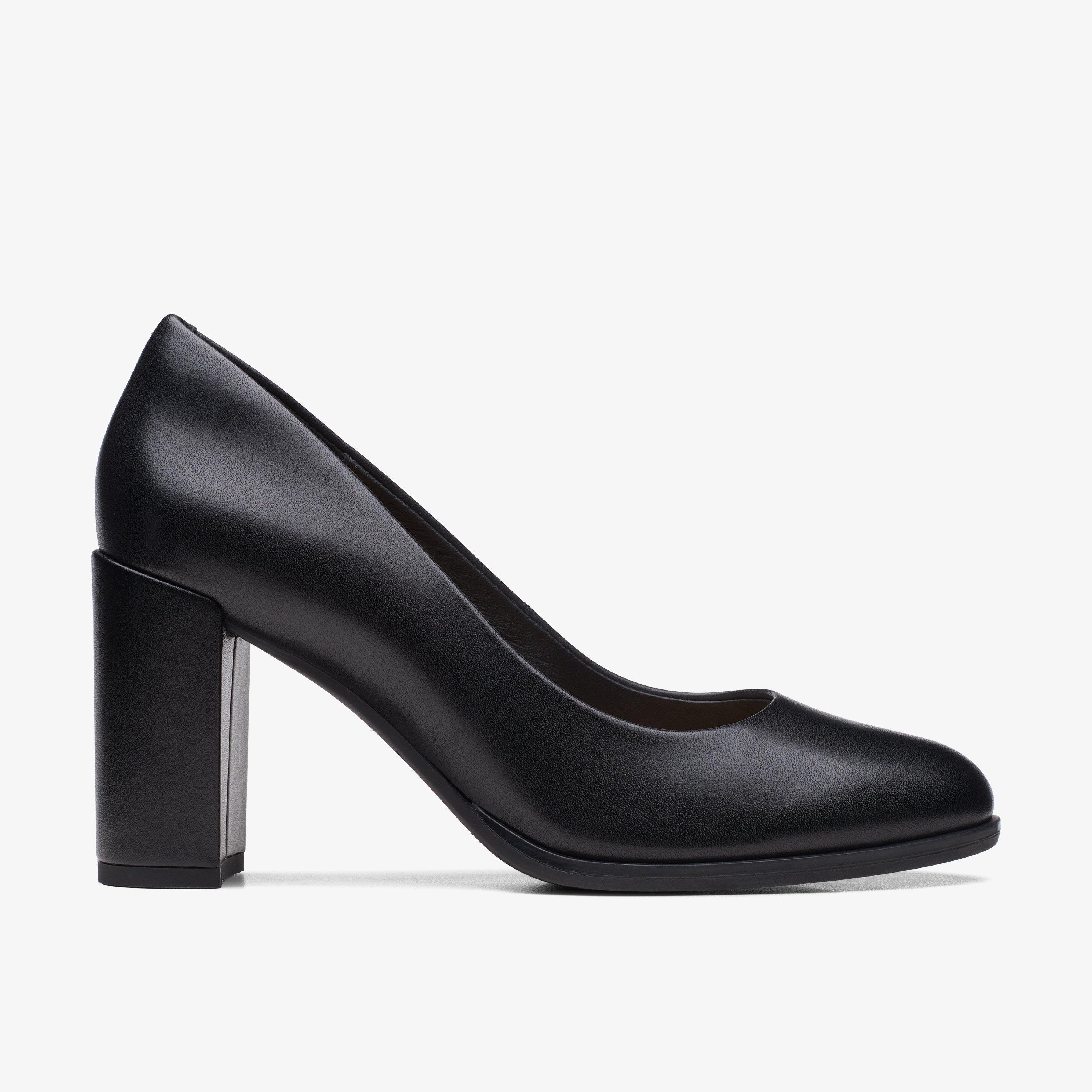 Womens Freva 85 Court Black Leather High Heels | Clarks UK