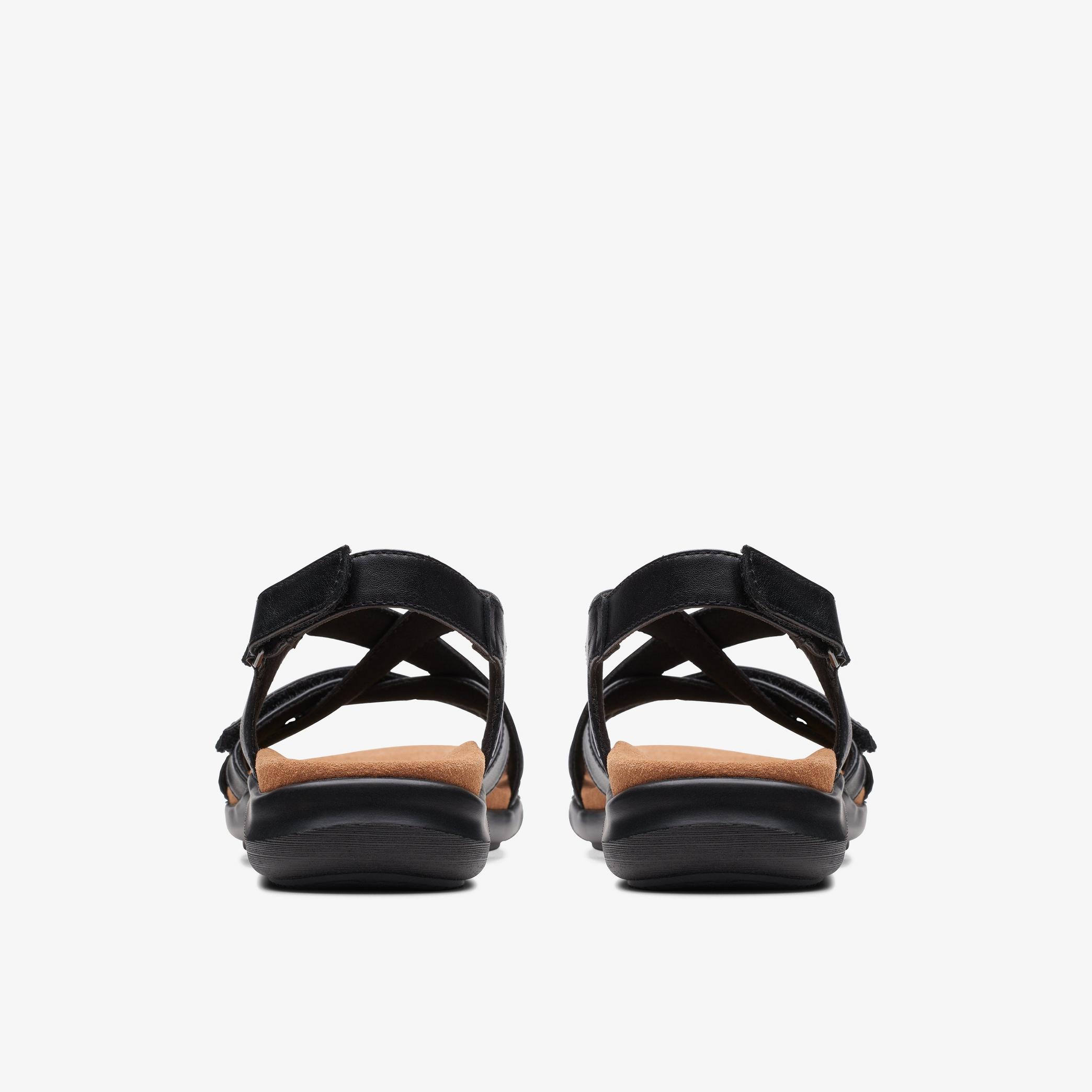 Kitly Go Black Leather Flat Sandals, view 5 of 6