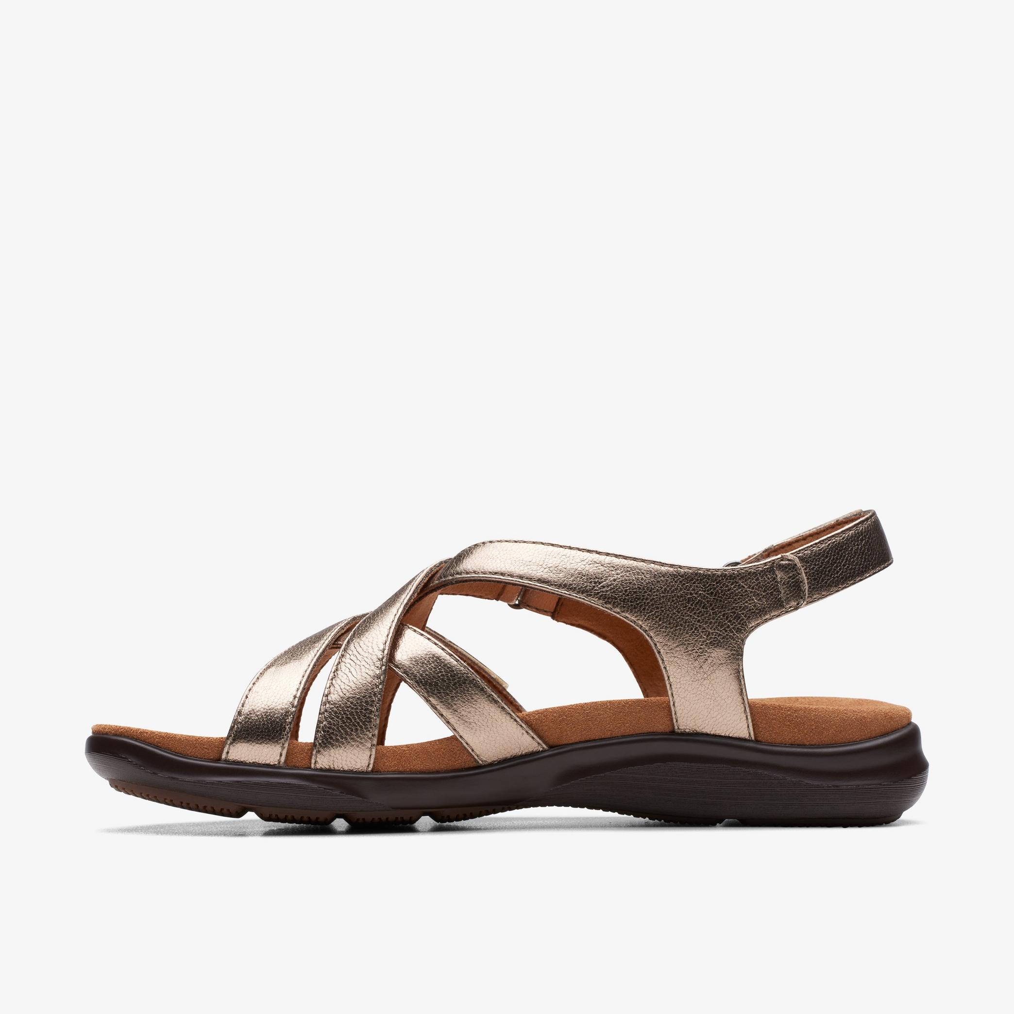 Kitly Go Metallic Flat Sandals, view 2 of 6