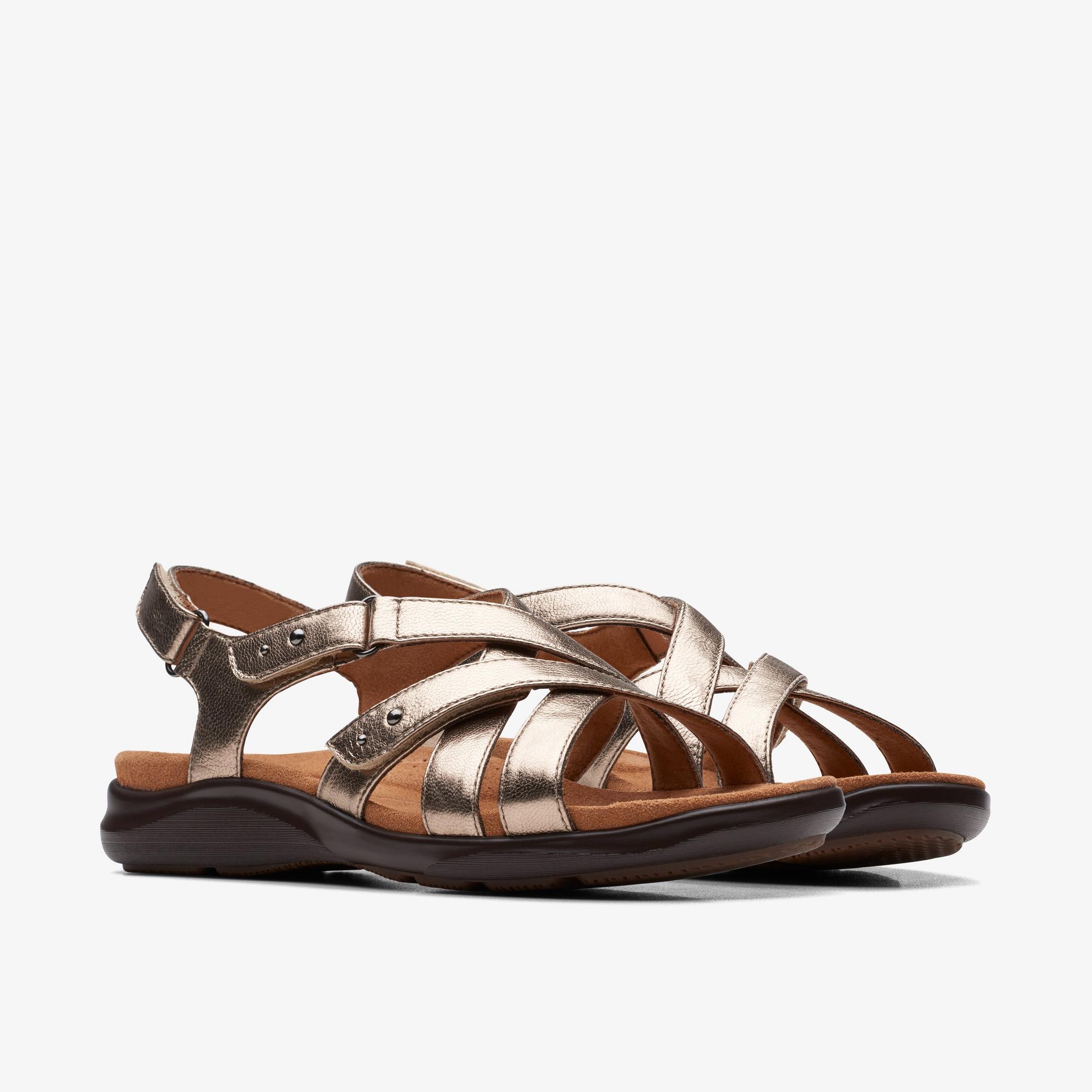 Kitly Go Metallic Flat Sandals, view 4 of 6