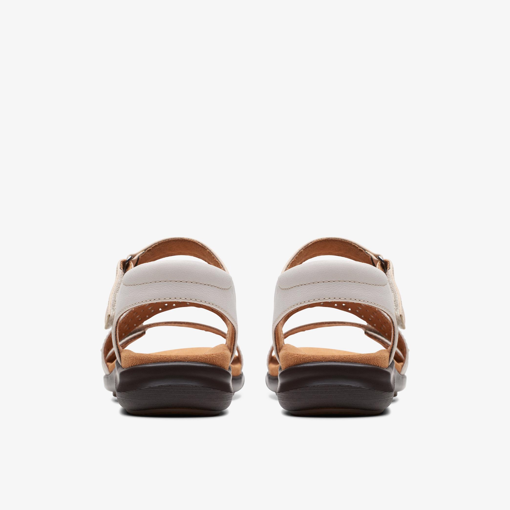 Kitly Way White Leather Flat Sandals, view 5 of 6