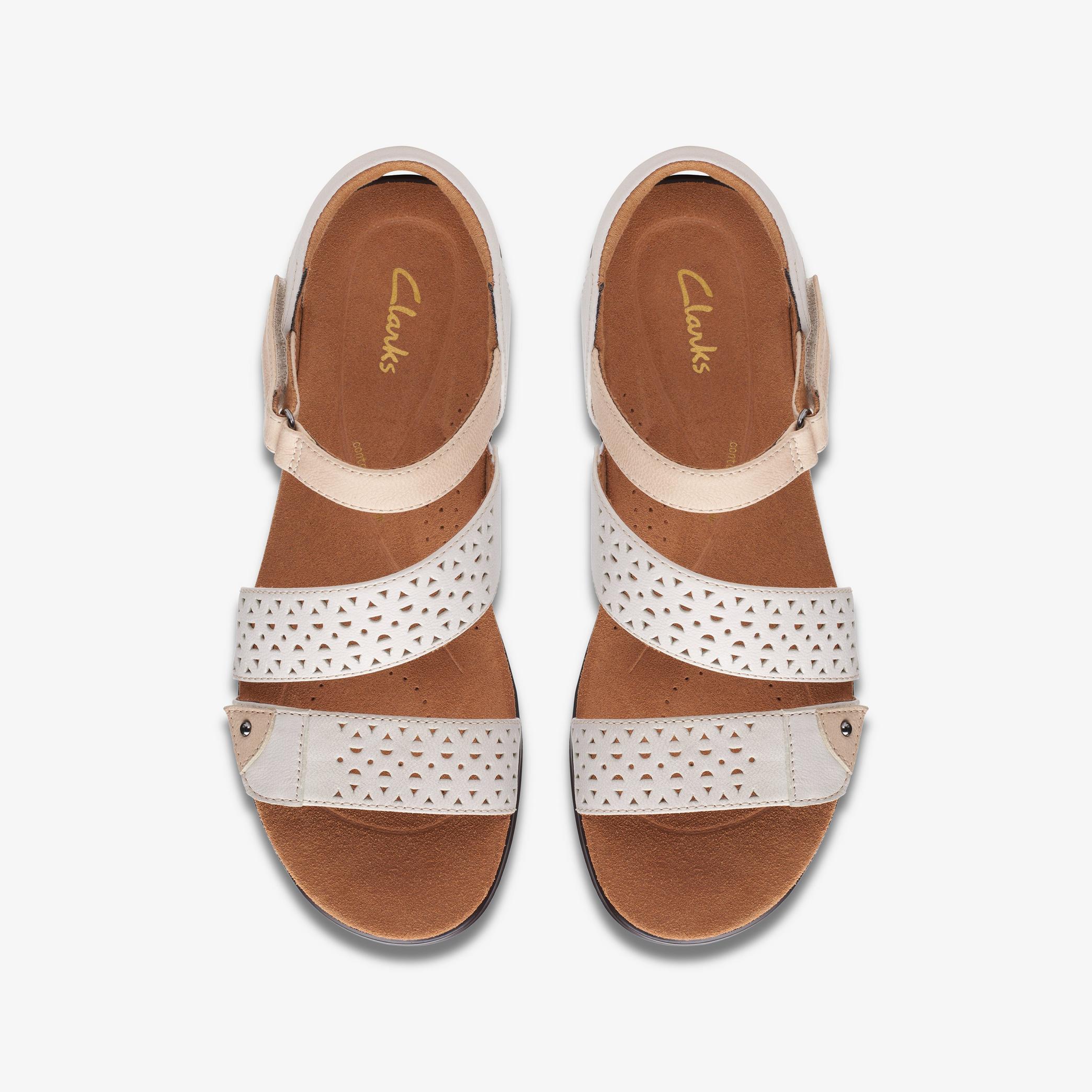 Kitly Way White Leather Flat Sandals, view 6 of 6