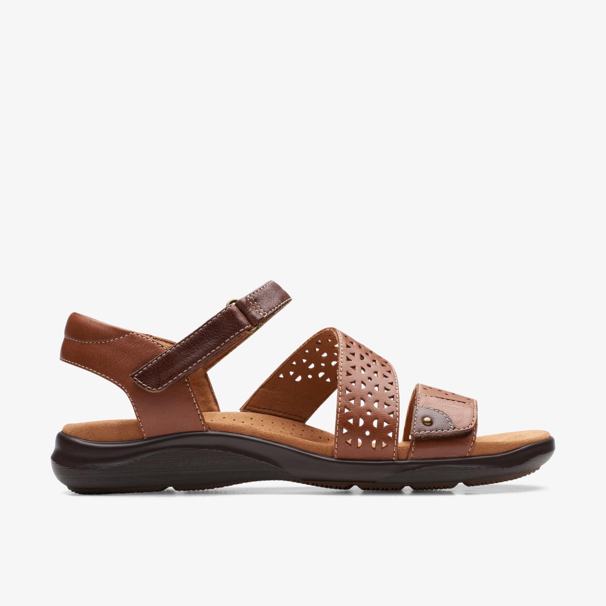 WOMENS Kitly Way Tan Leather Flat Sandals | Clarks US