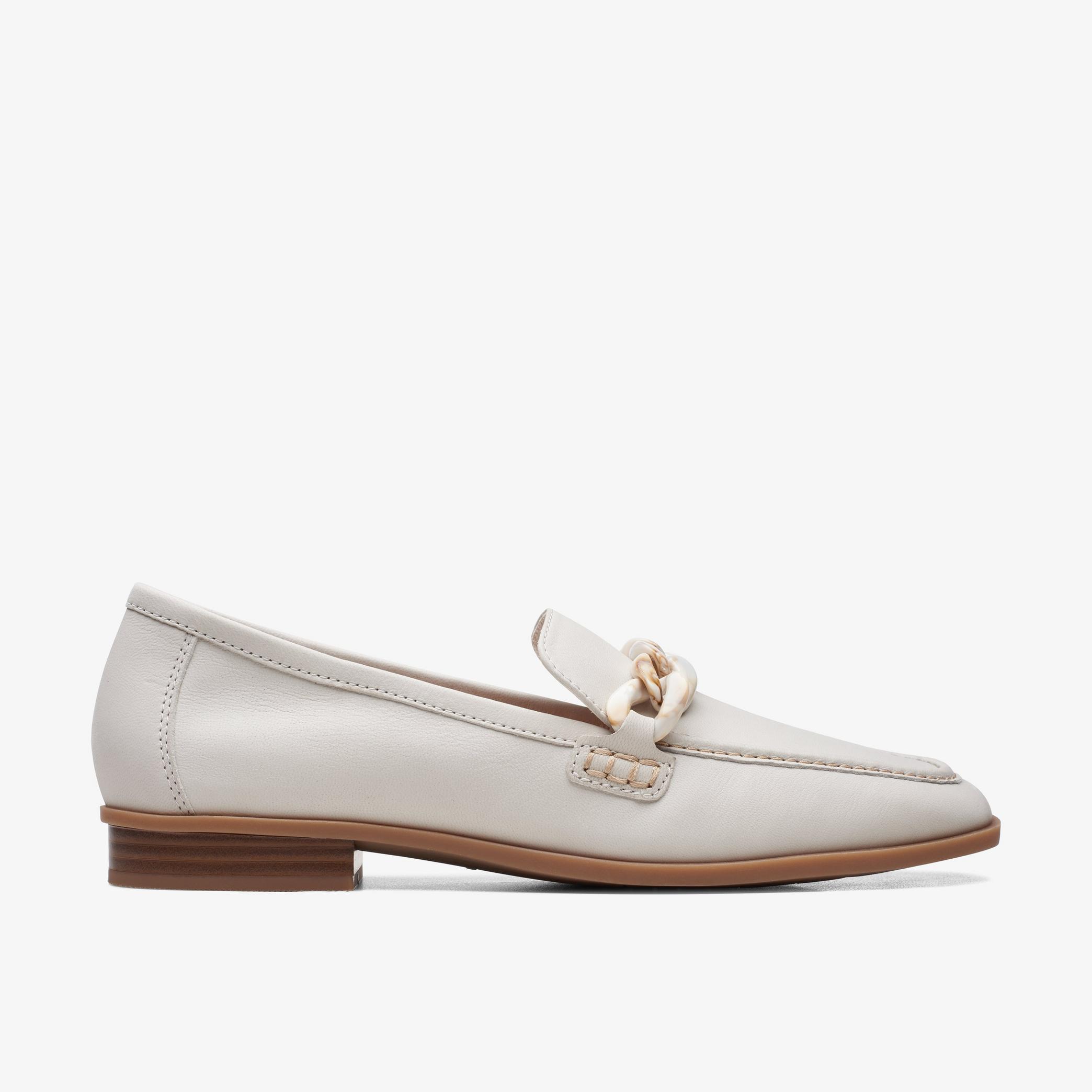 Sarafyna Iris White Leather Loafers, view 1 of 9