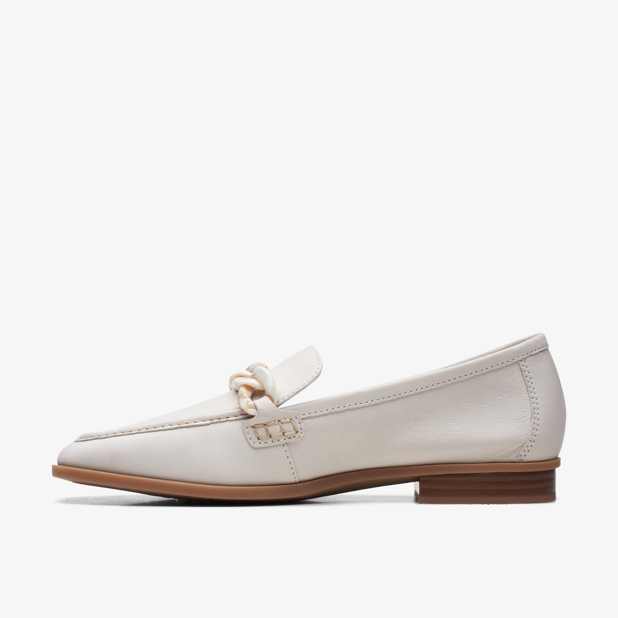Sarafyna Iris White Leather Loafers, view 2 of 9