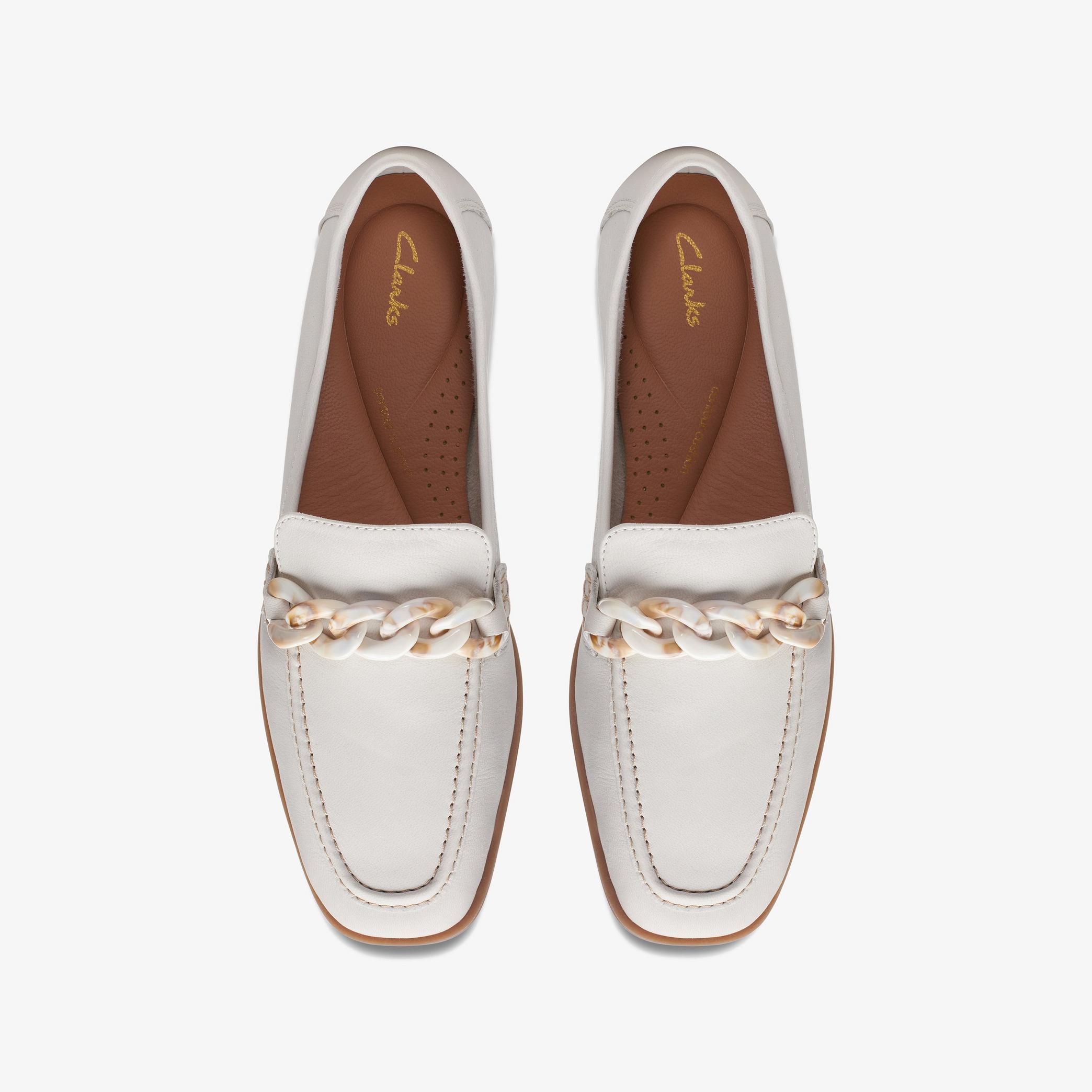 WOMENS Sarafyna Iris White Leather Loafers | Clarks US