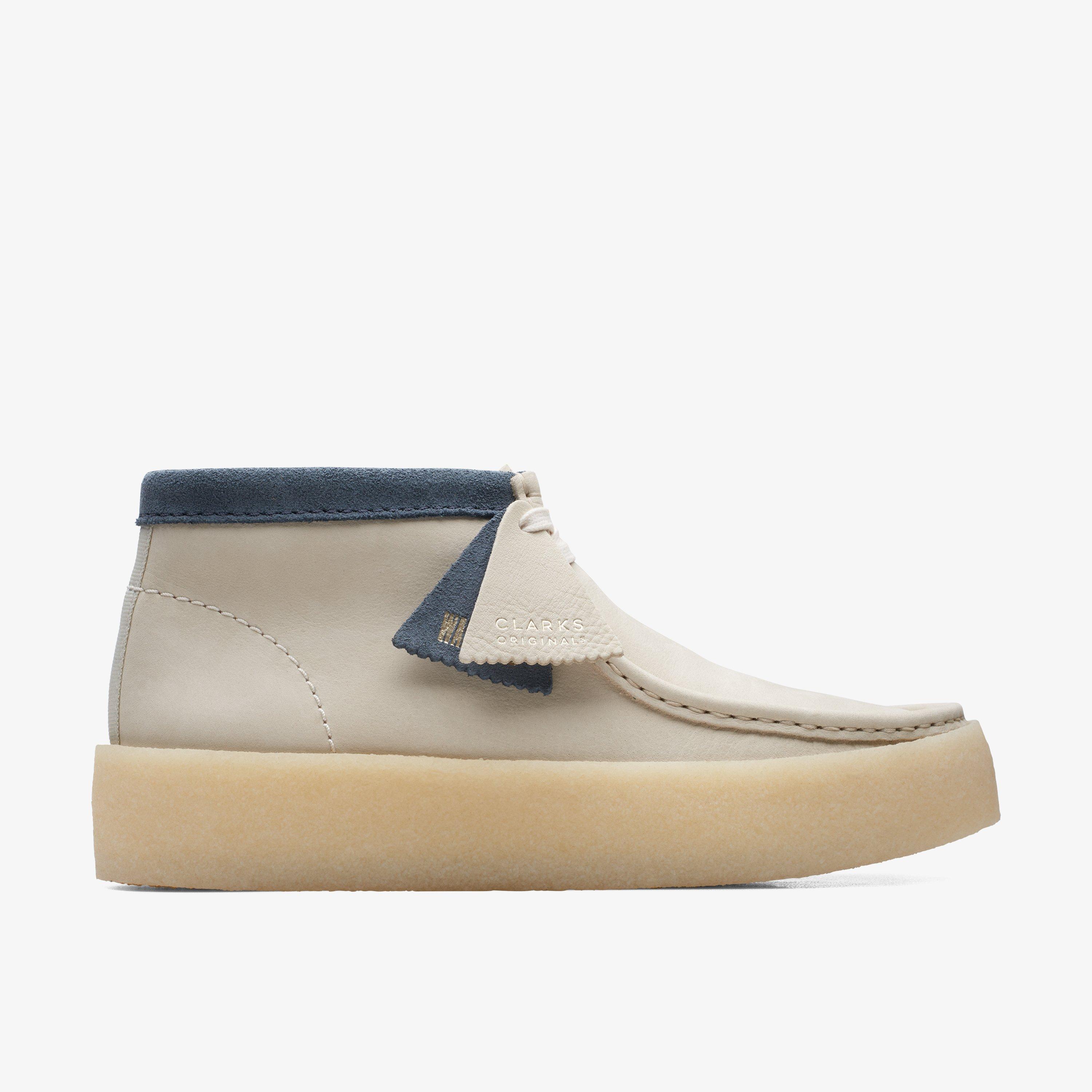 Wallabee Cup Boot White Nubuck Wallabee Lace Up, view 1 of 6