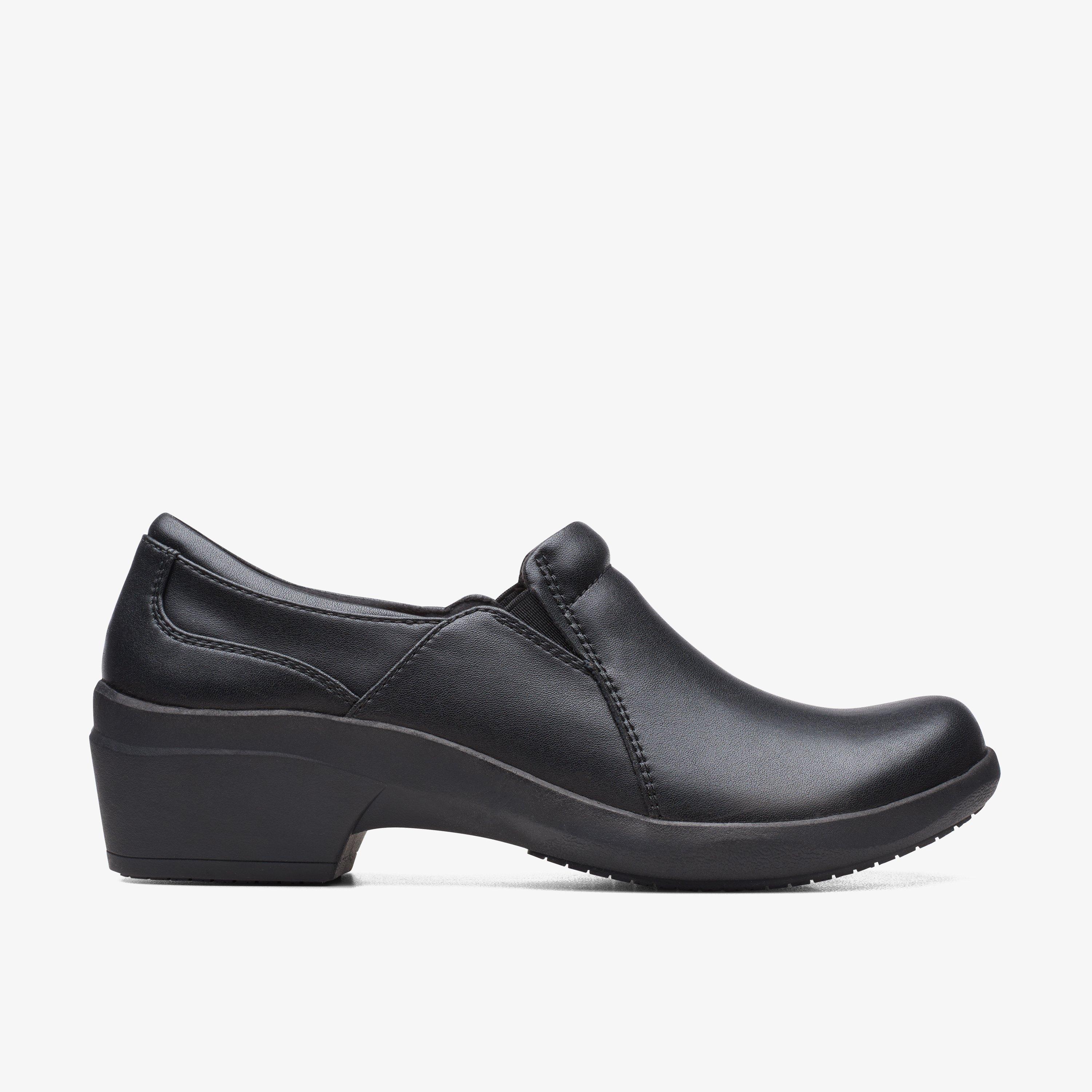 Clarks ClarksPro Clog Women's Shoes Black Leather : 6.5 B - Medium