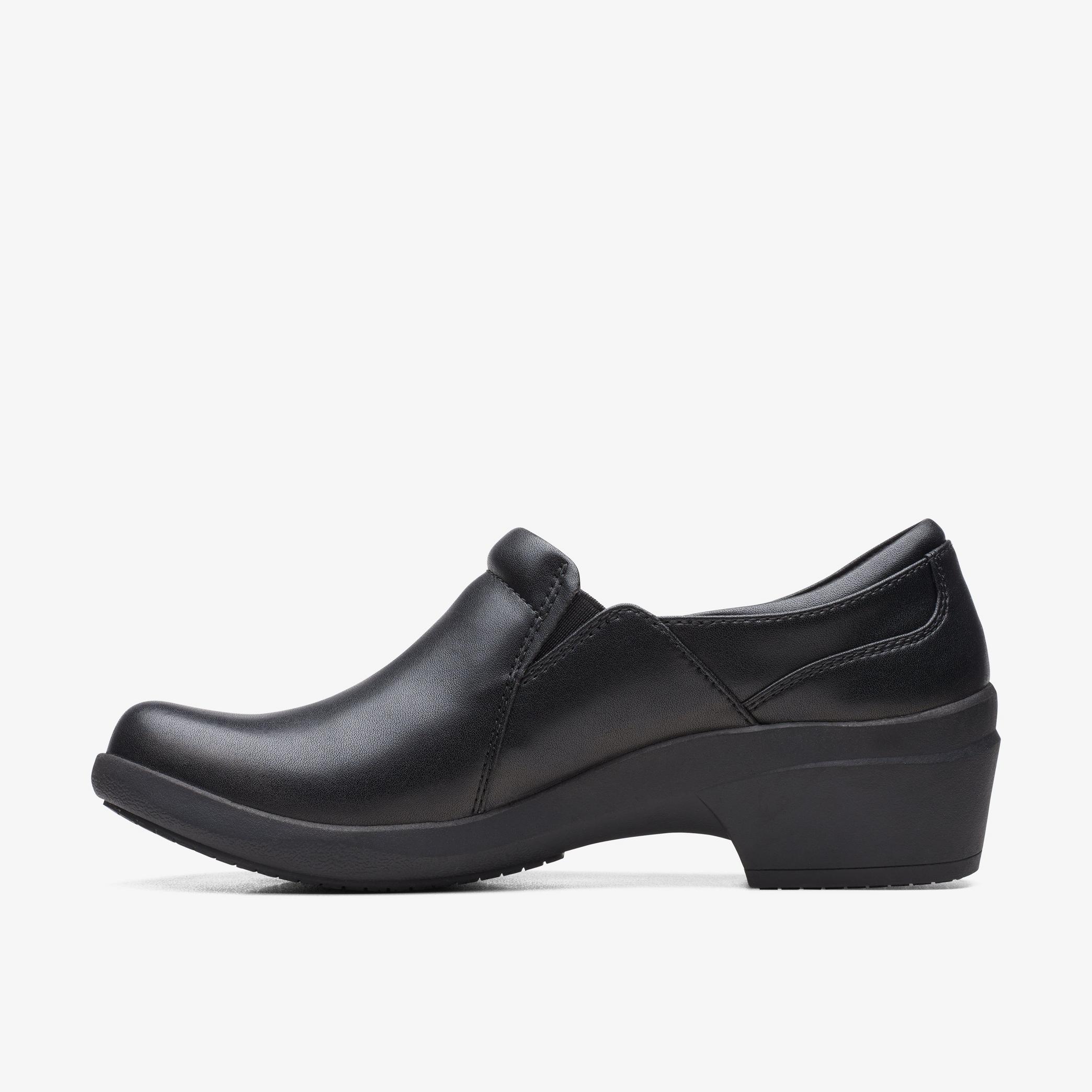 WOMENS Talene Pace Black Leather Slip Ons | Clarks US