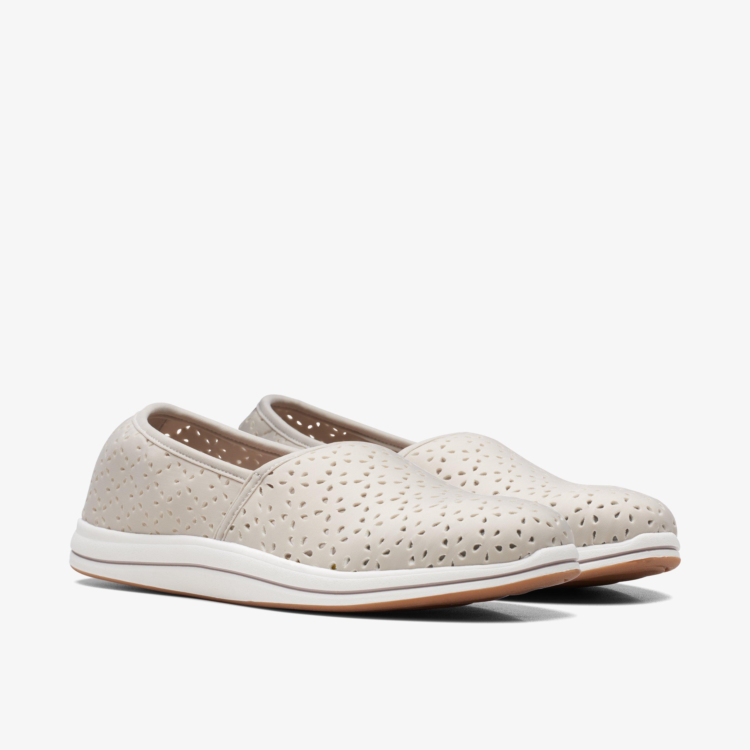 Clarks white slip on shoes online