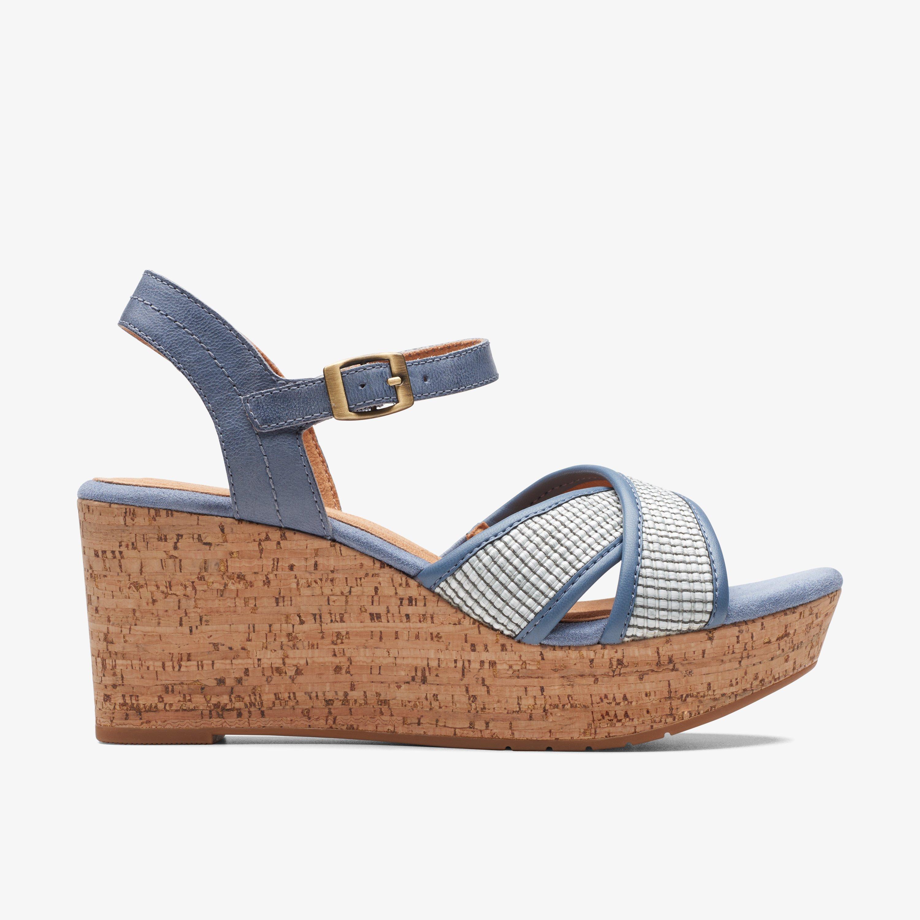 Clarks hot sale blue wedges