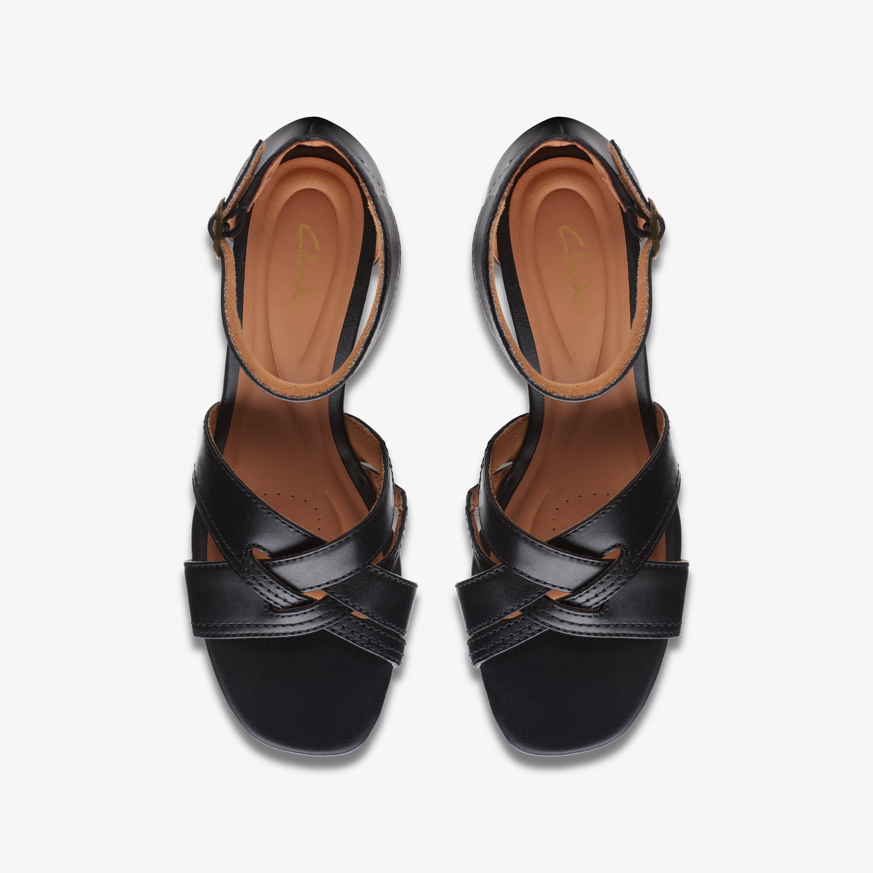 Cielo Charm Black Leather Wedges, view 6 of 6